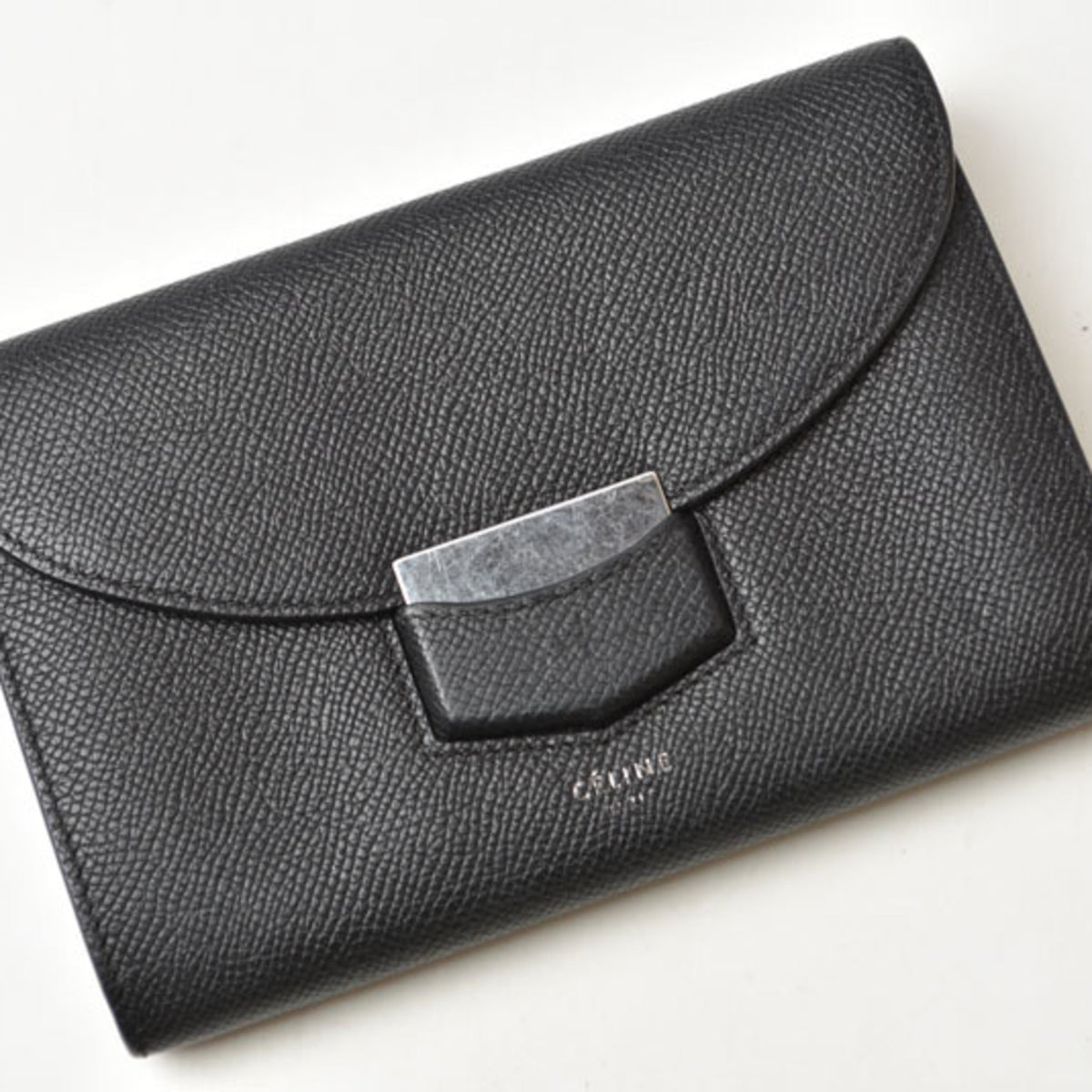 Celine Black Leather Wallet (Bi-Fold) (Pre-Owned)
