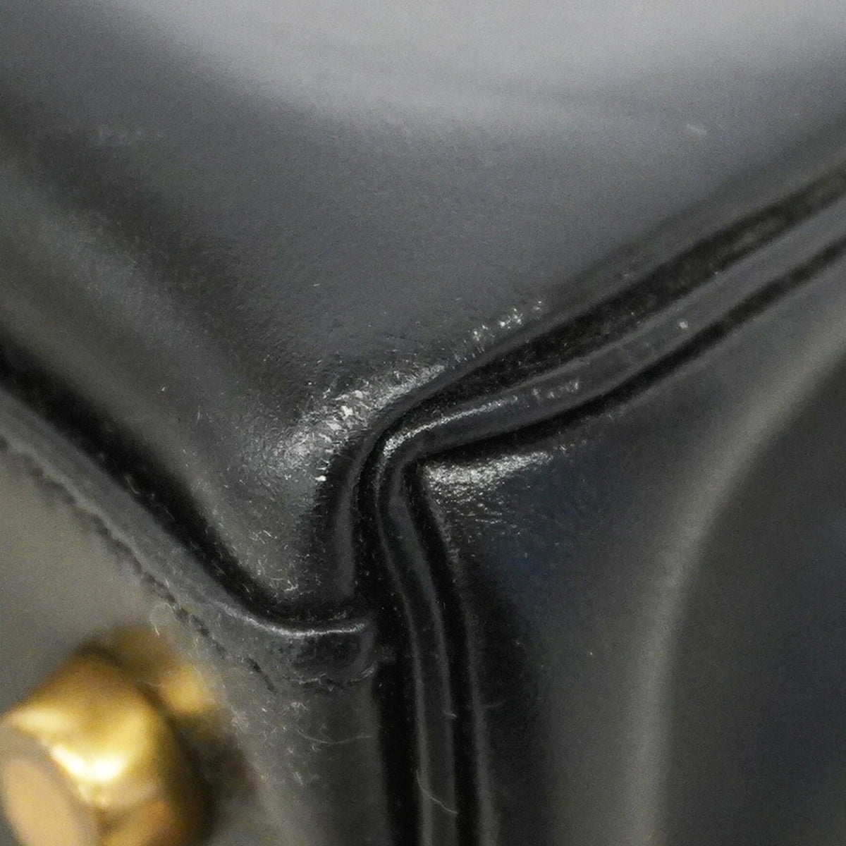 Hermes Black Box Calf Leather Handbag (Pre-Owned)