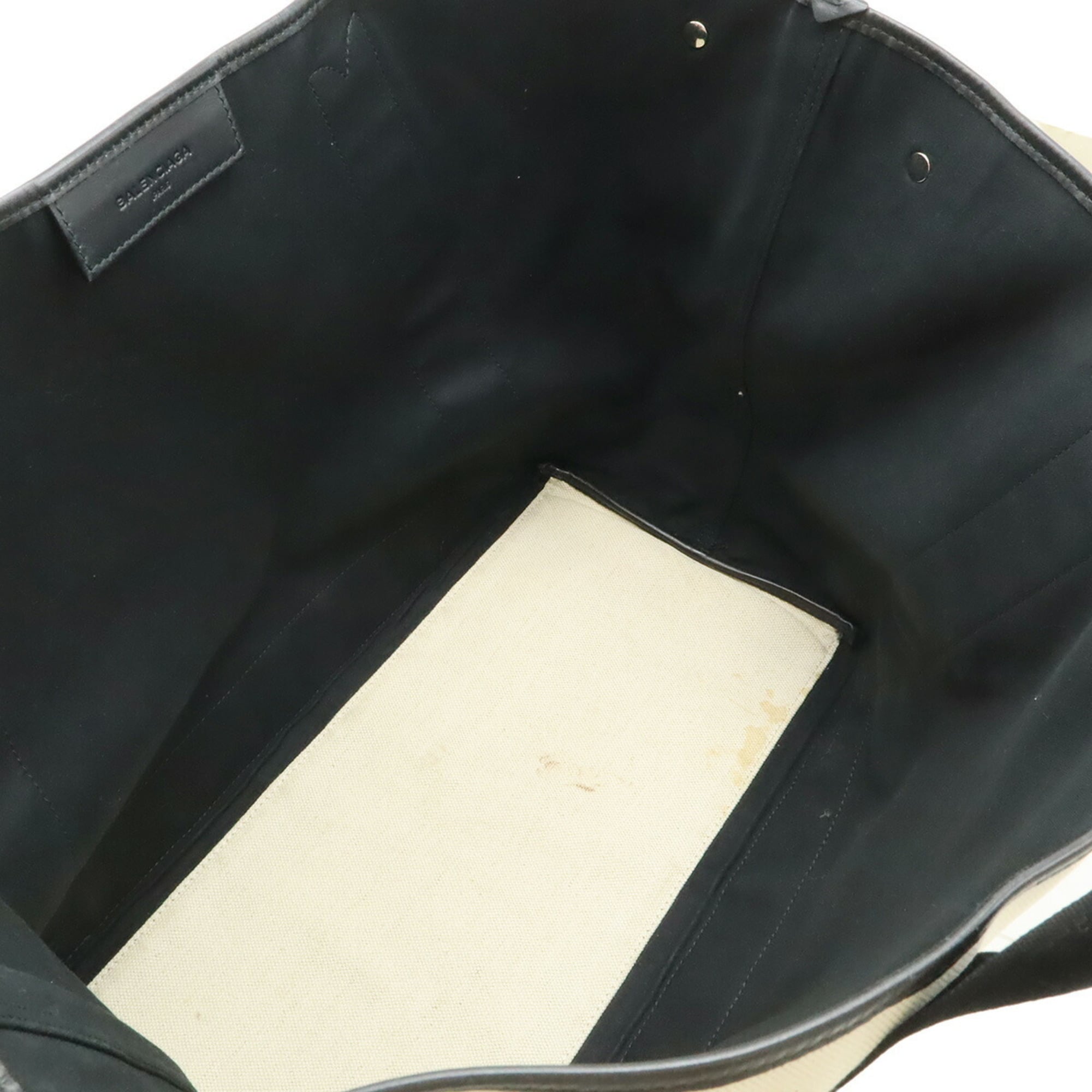 Balenciaga Black Navy Canvas Pouch Shoulder Bag Tote Bag (Pre-Owned)