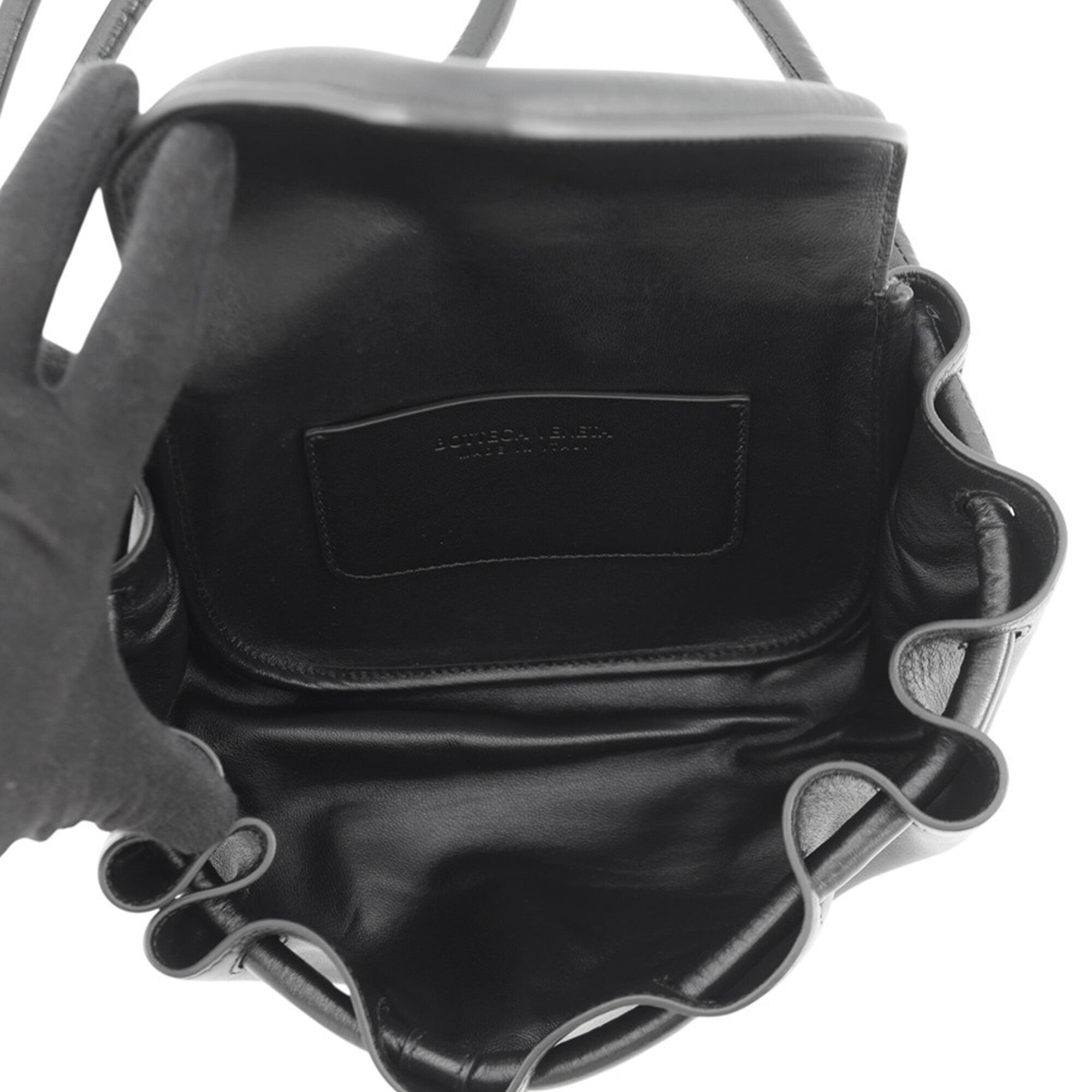 Bottega Veneta Black Leather Handbag Shoulder Bag (Pre-Owned)