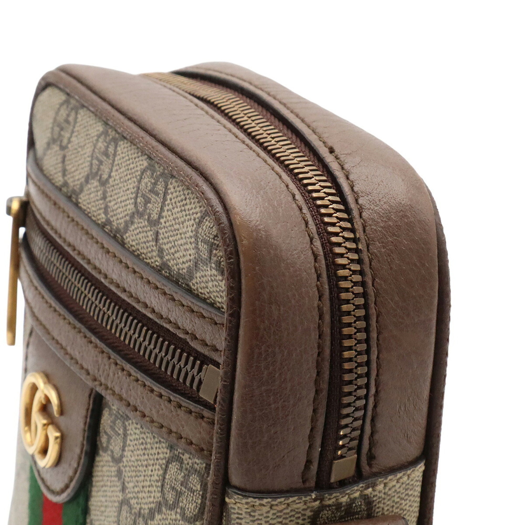 Gucci Beige Brown Green Red Color Yellow Gg Supreme Handbag Pochette Shoulder Bag (Pre-Owned)