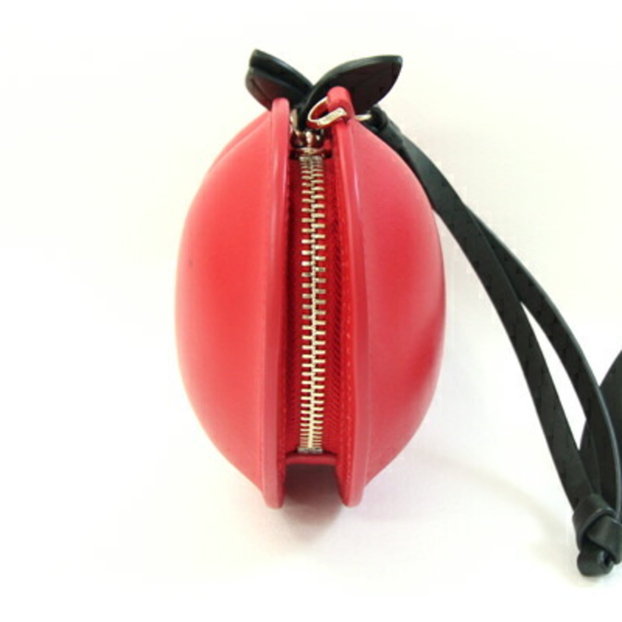 Kate Spade Dark Green Red Color Leather Pochette Shoulder Bag (Pre-Owned)