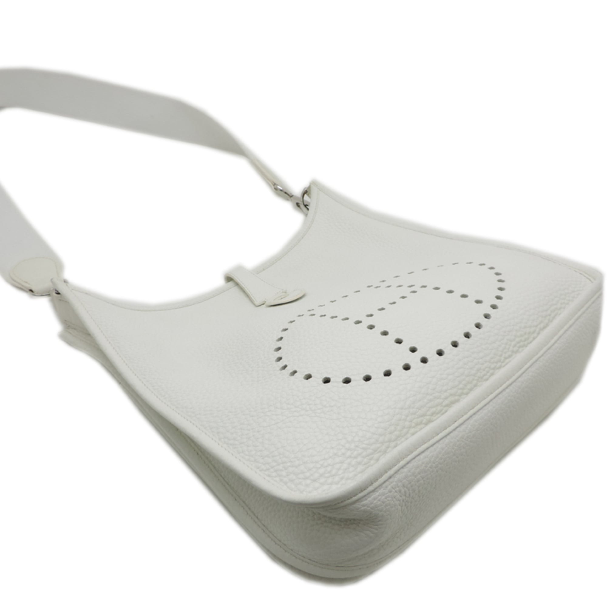 Hermes White Taurillon Clemence Leather Shoulder Bag (Pre-Owned)