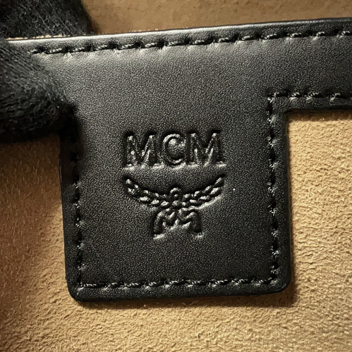 Mcm Visetos Black White Leather Backpack (Pre-Owned)