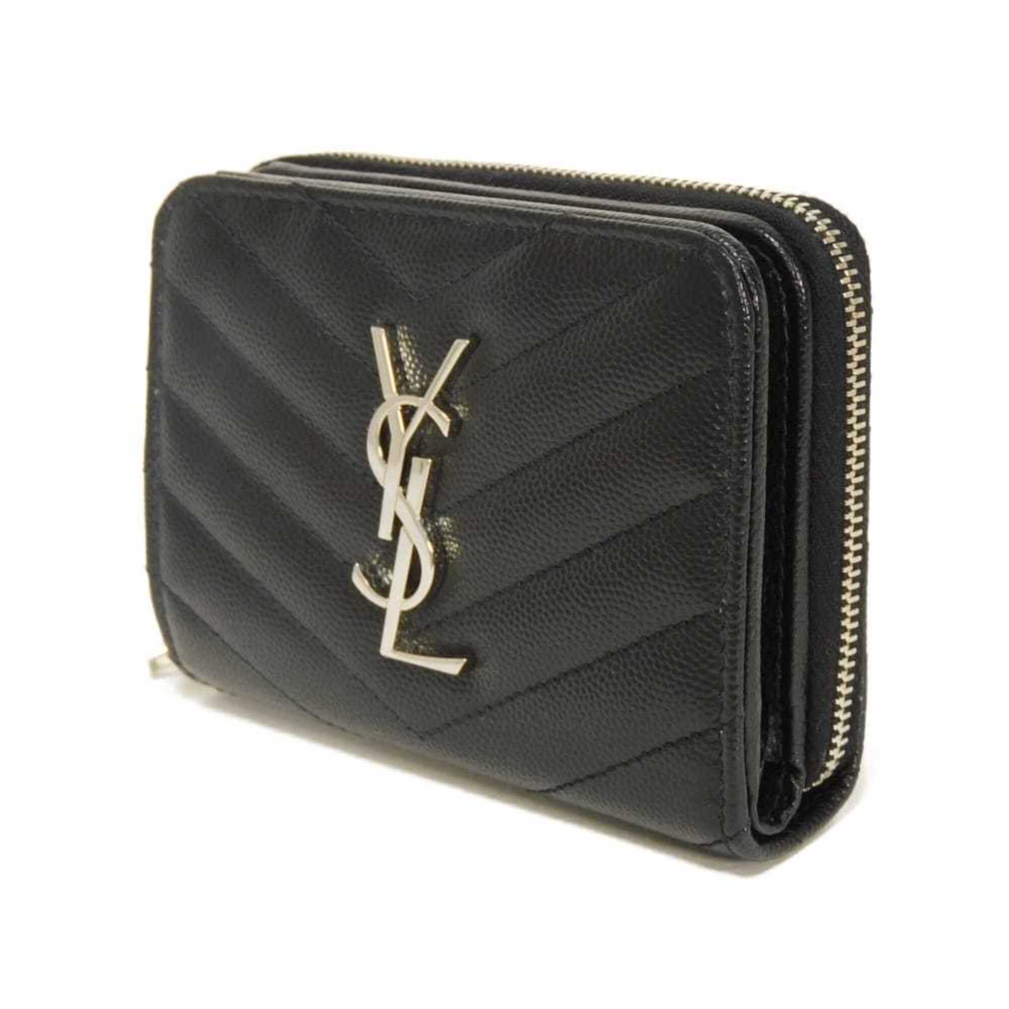 Yves Saint Laurent Black Leather Wallet (Bi-Fold) (Pre-Owned)