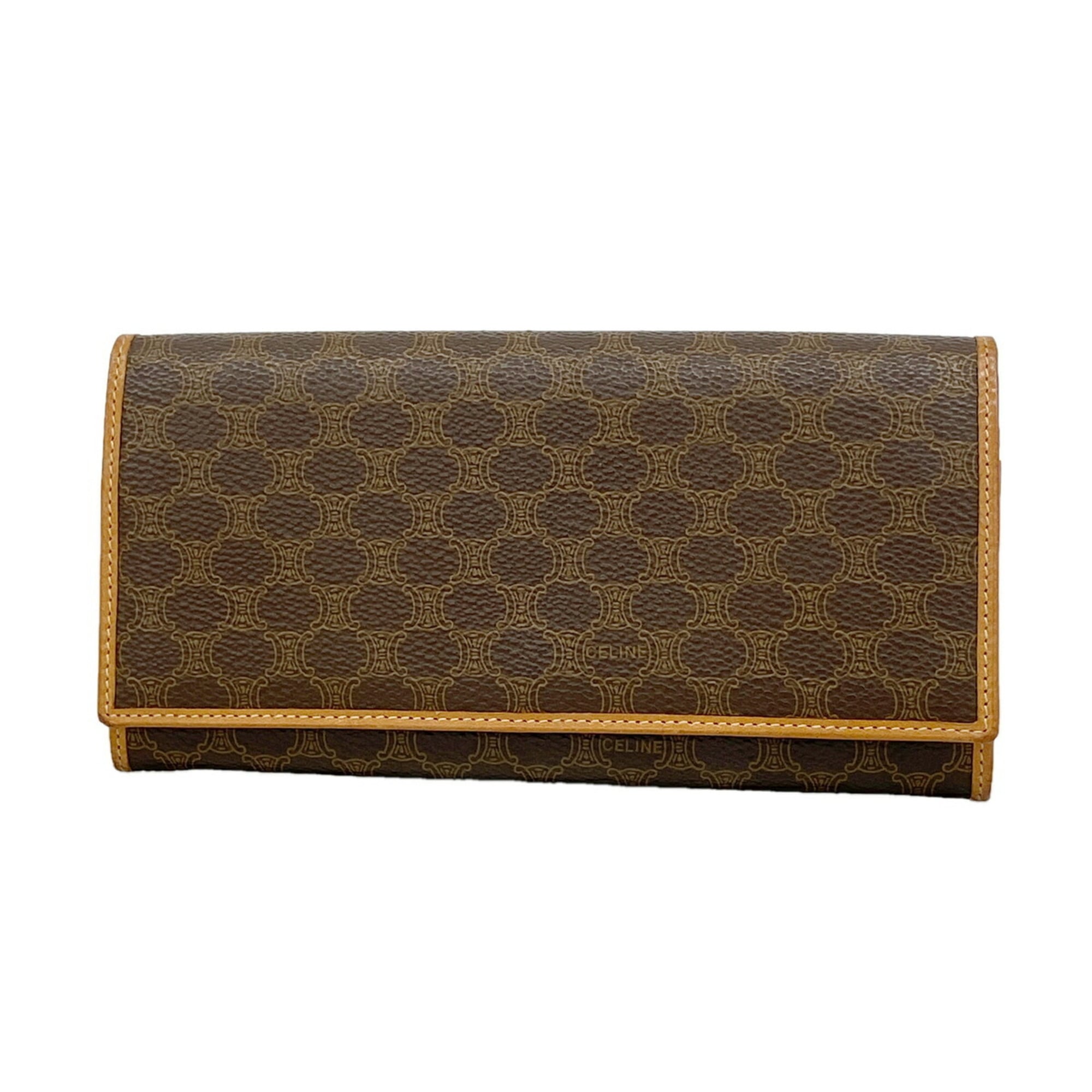 Celine Brown Pvc Long Wallet (Bi-Fold) (Pre-Owned)
