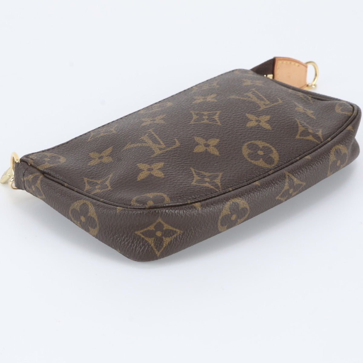 Louis Vuitton Brown Leather Coated Canvas Handbag Pochette Tote Bag (Pre-Owned)