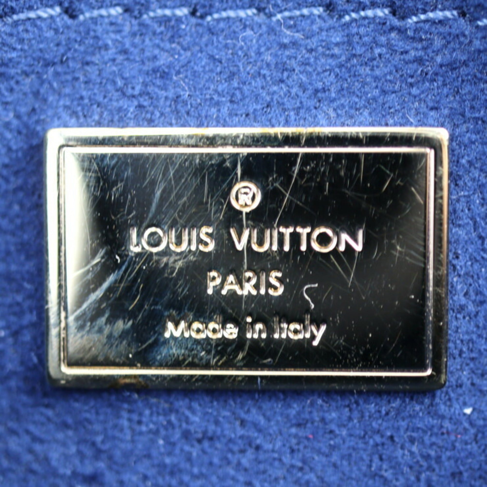 Louis Vuitton Blue Brown Sacrlet Vernis Epi Leather Monogram Handbag Shoulder Bag (Pre-Owned)