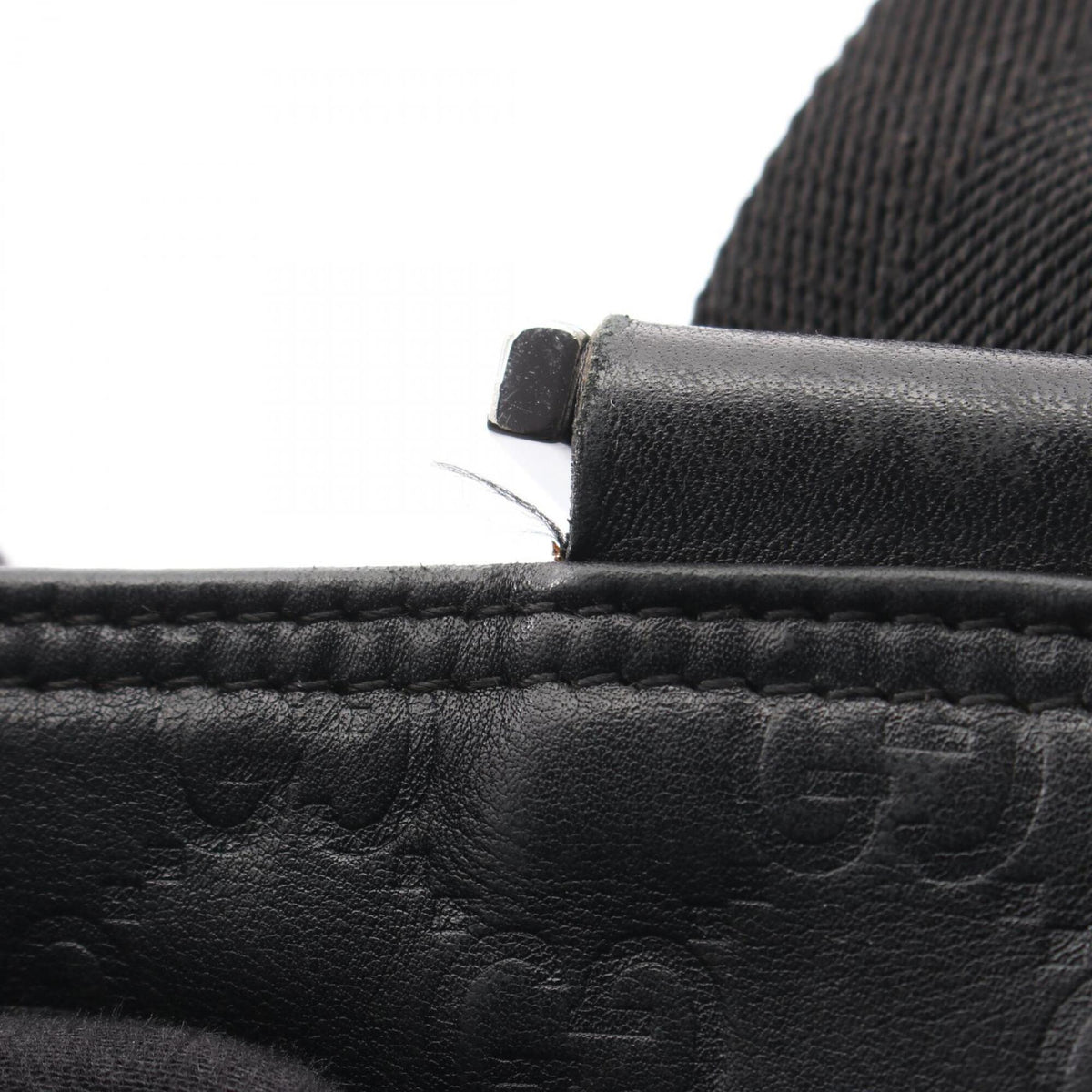 Gucci Black Canvas Leather Handbag Shoulder Bag (Pre-Owned)