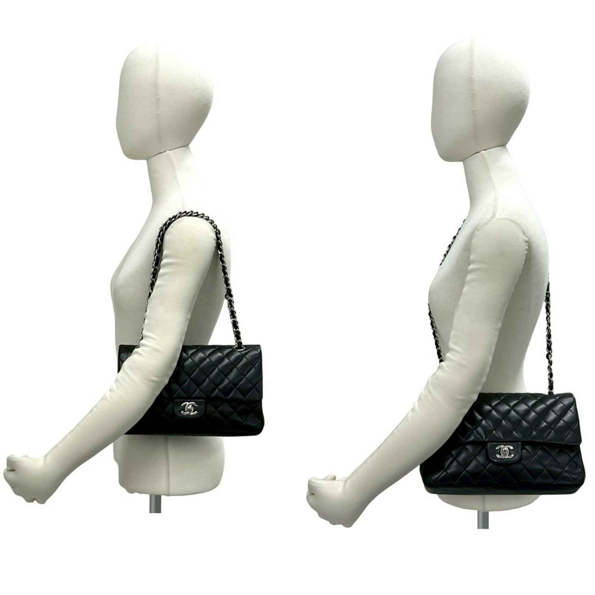 Chanel Black Leather Pochette Shoulder Bag (Pre-Owned)