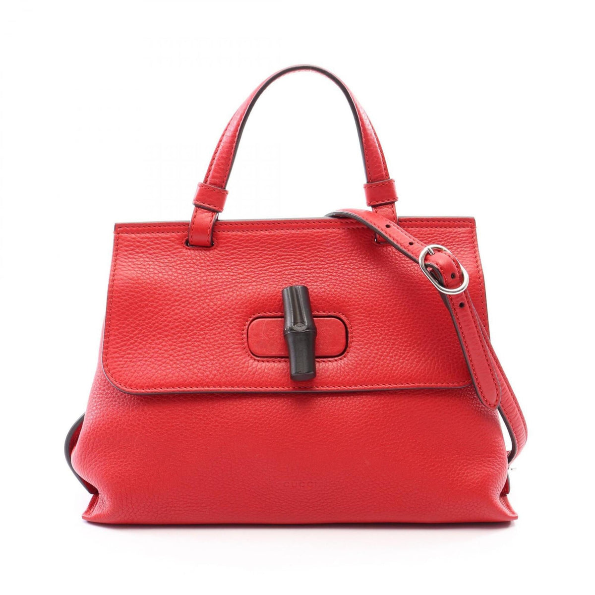 Gucci Red Color Leather Handbag (Pre-Owned)