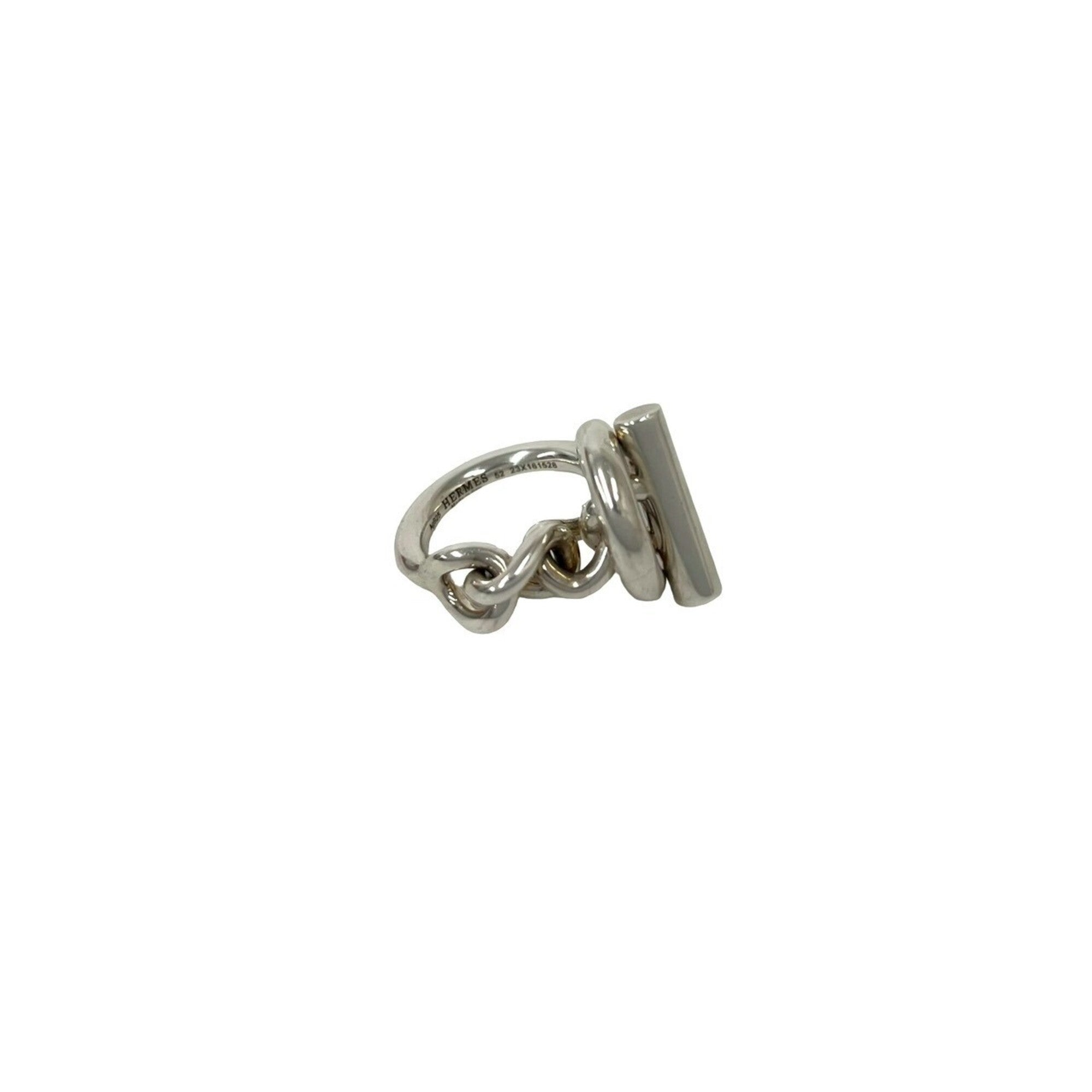 Hermes Silver Silver 925 Band Ring (Pre-Owned)