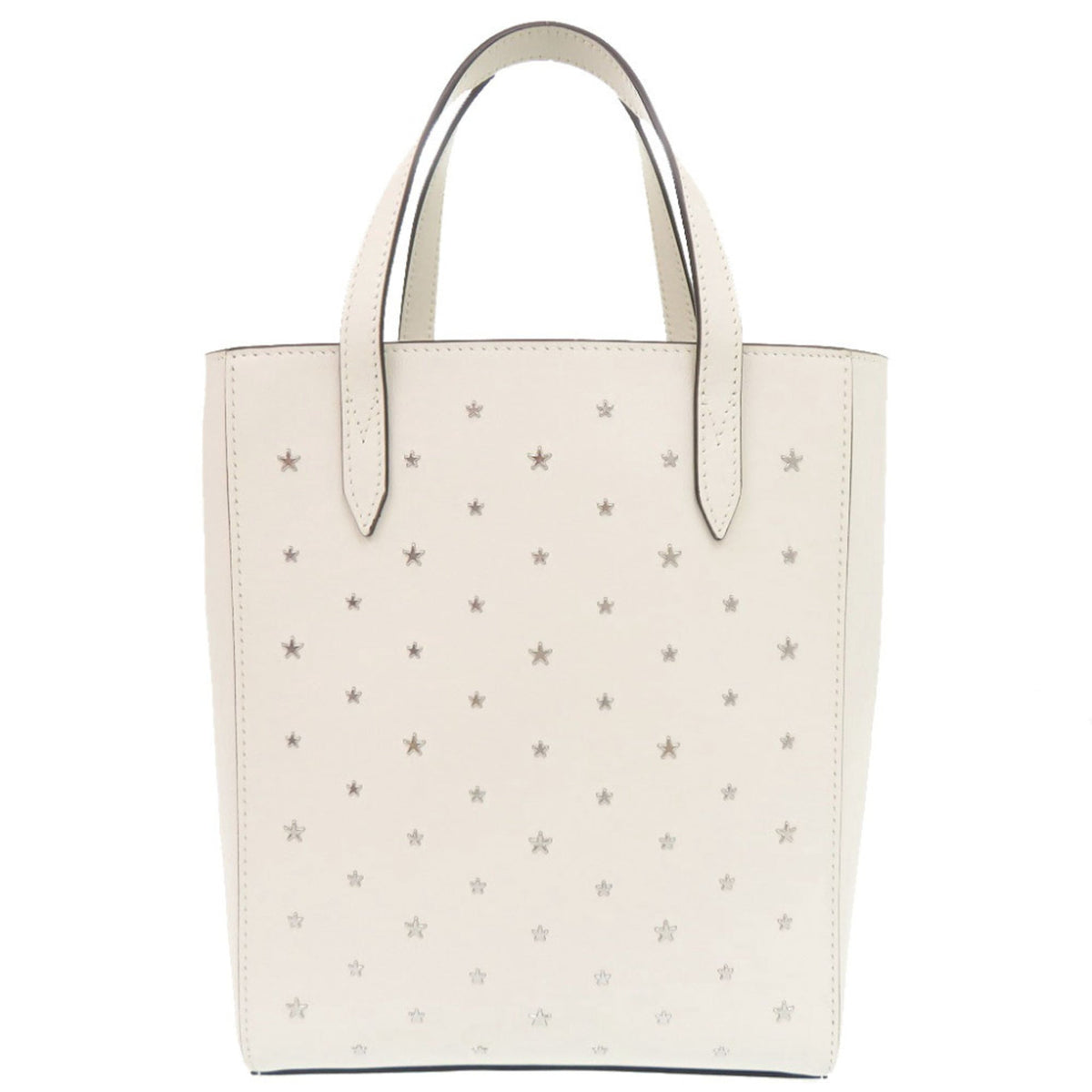 Jimmy Choo White Leather Handbag Shoulder Bag Tote Bag (Pre-Owned)