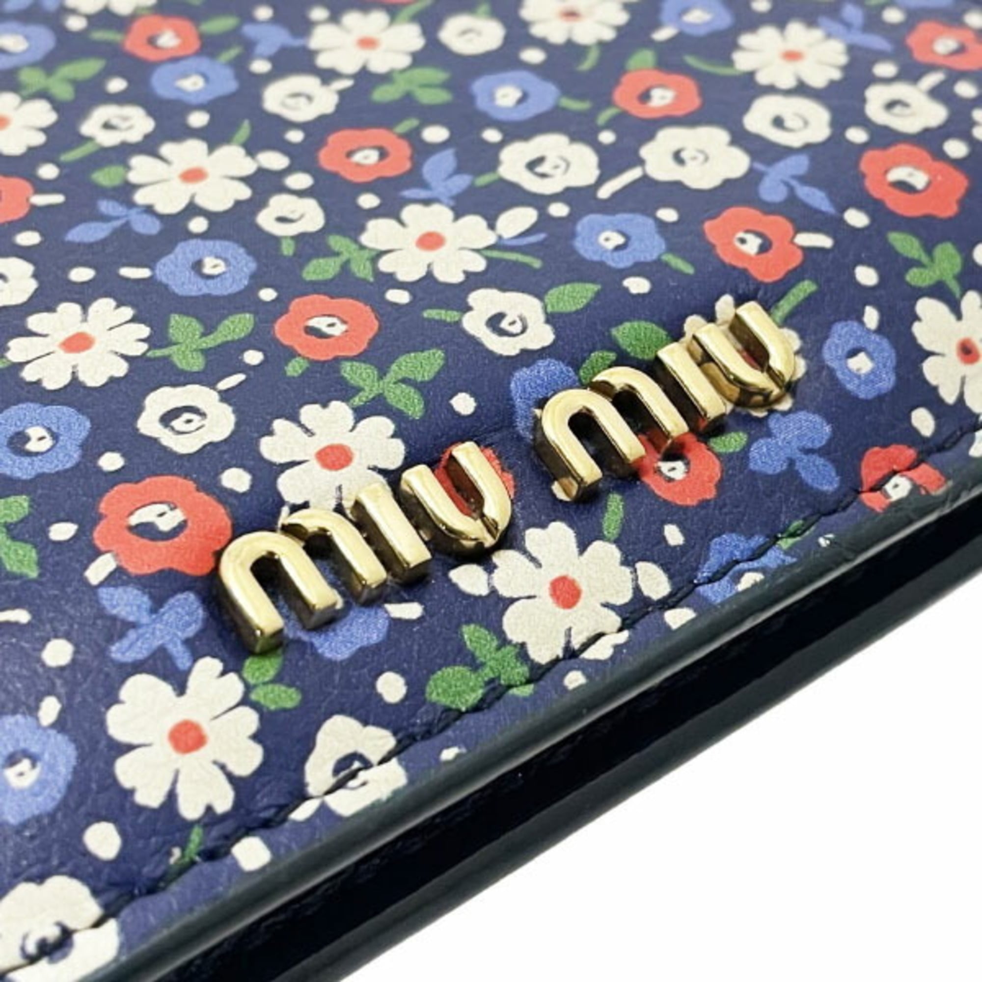 Miu Miu Multi-Color Navy Leather Wallet (Bi-Fold) (Pre-Owned)