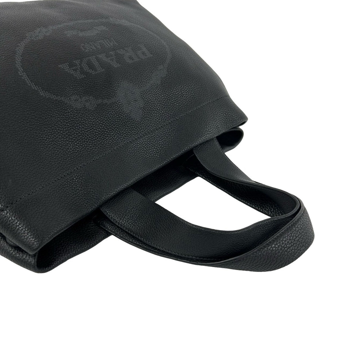 Prada Black Leather Handbag Tote Bag (Pre-Owned)