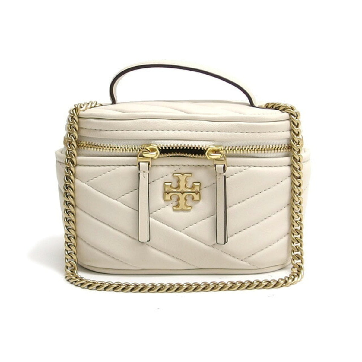 Tory Burch Agave White Leather Shoulder Bag (Pre-Owned)