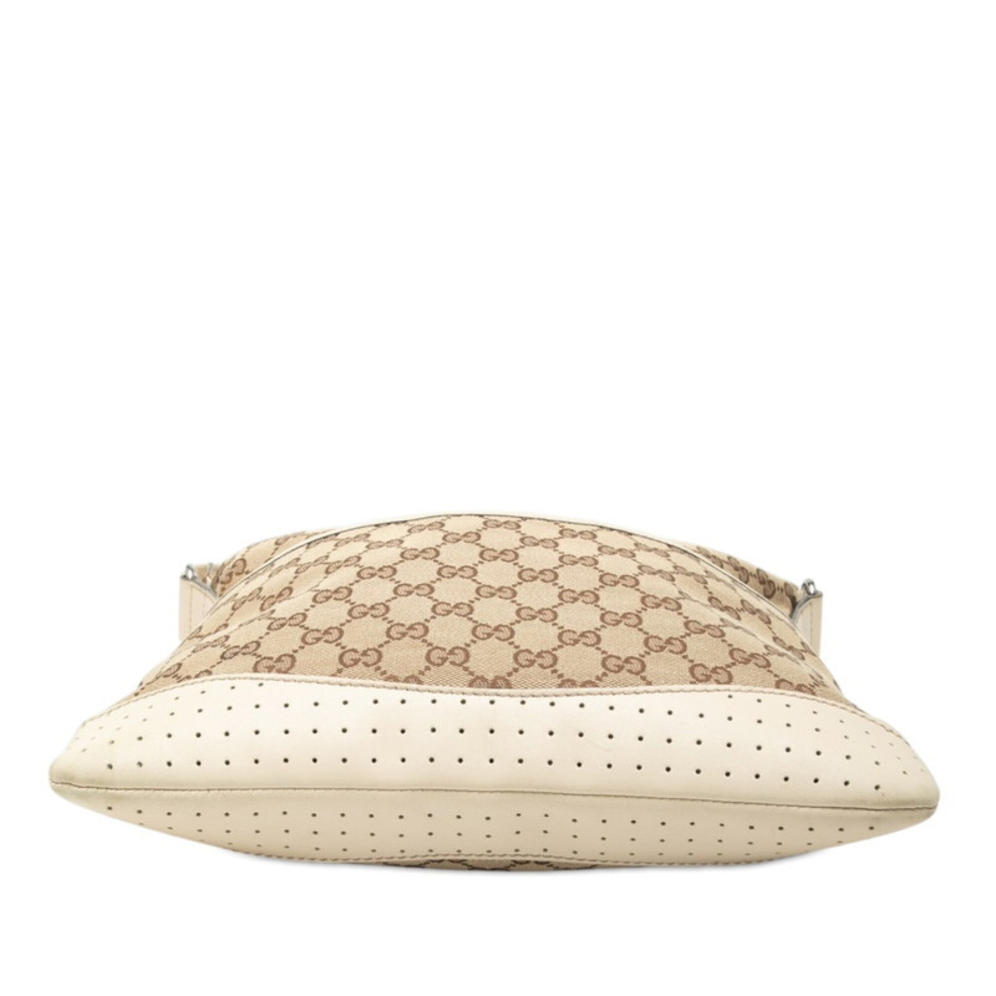 Gucci Beige Ivory Canvas Leather Shoulder Bag (Pre-Owned)