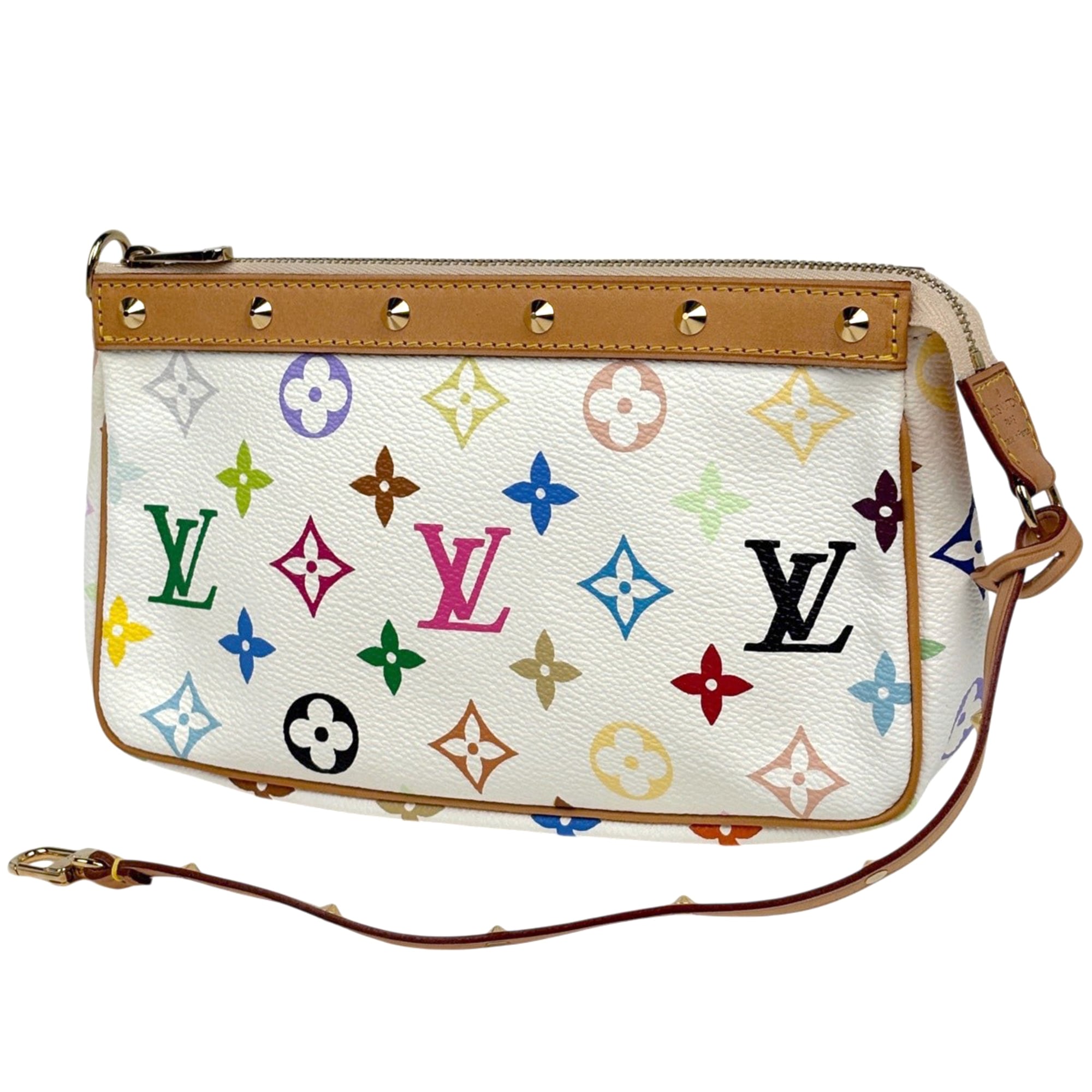 Louis Vuitton Blanc White Monogram Multicolore Pochette Pouch Shoulder Bag (Pre-Owned)