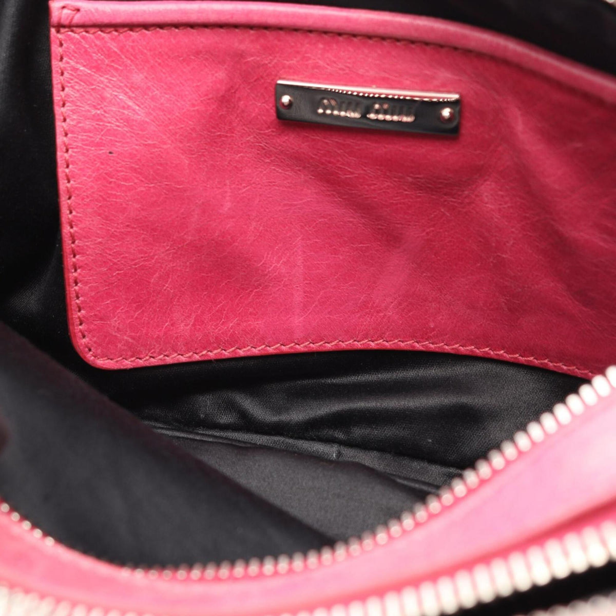 Miu Miu Pink Leather Handbag Shoulder Bag (Pre-Owned)
