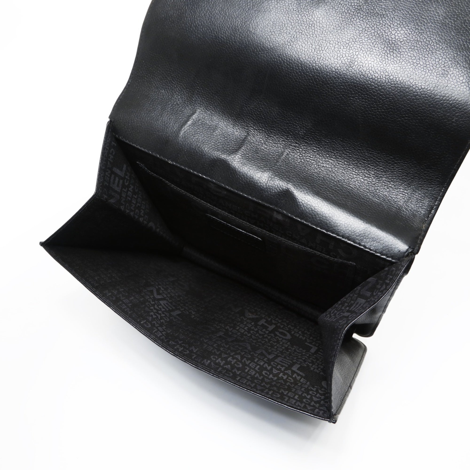 Chanel 2.55 Black Leather Shoulder Bag (Pre-Owned)