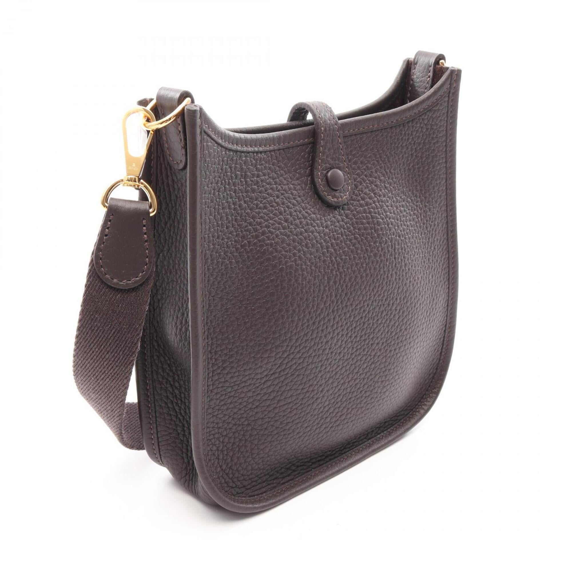 Hermes Brown Taurillon Clemence Leather Handbag Shoulder Bag (Pre-Owned)