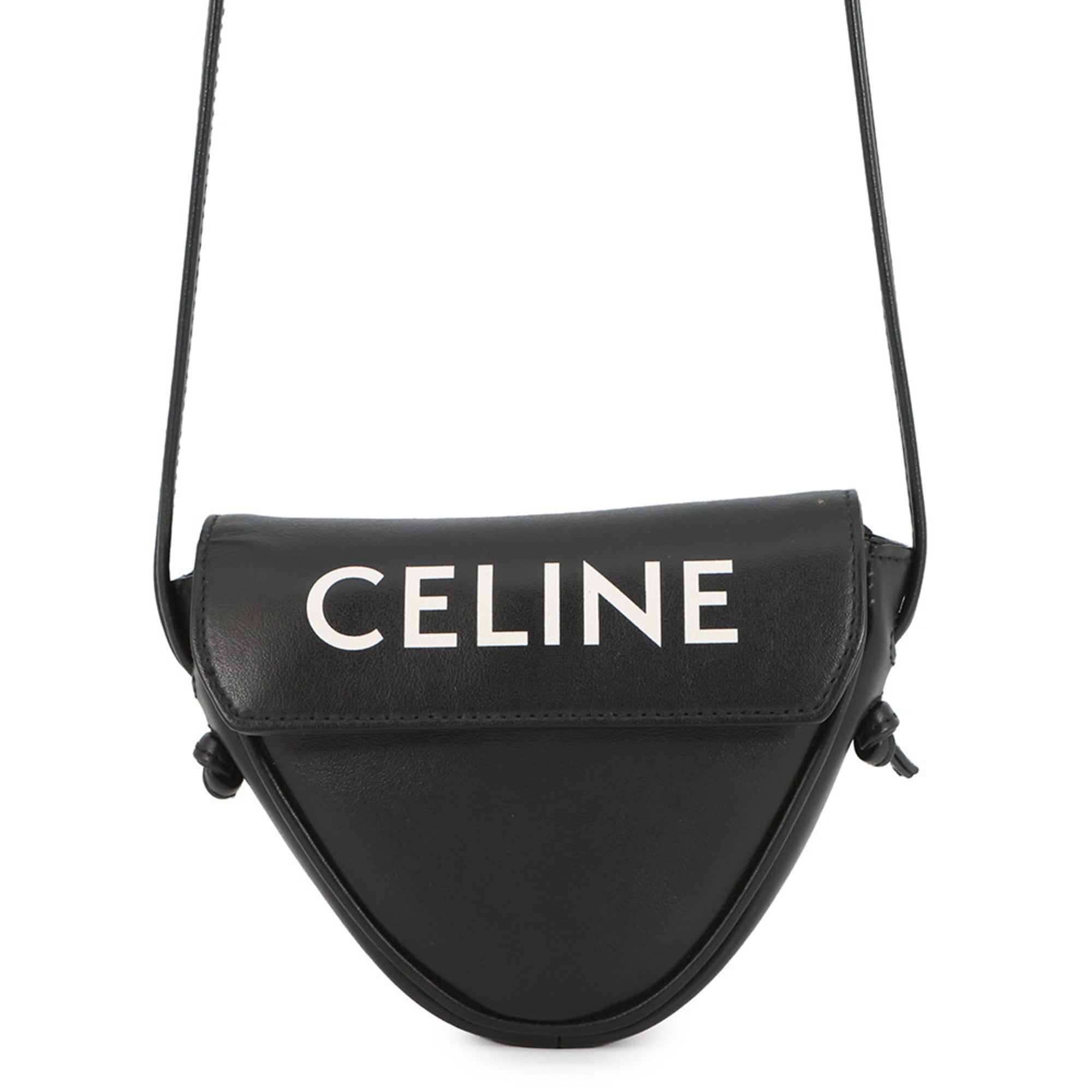 Celine Black Leather Handbag Pochette Shoulder Bag (Pre-Owned)