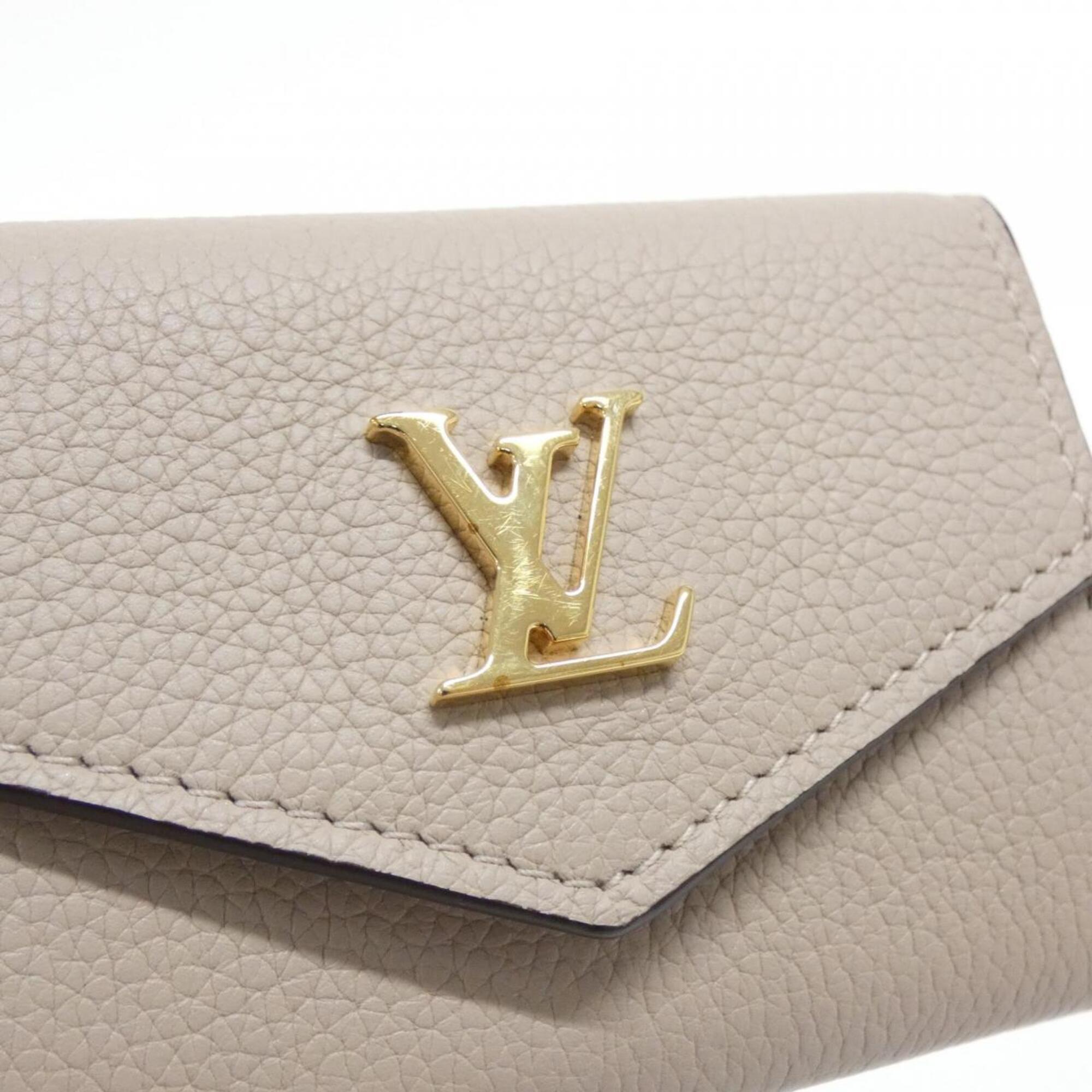 Louis Vuitton Grayish Leather Wallet (Tri-Fold) (Pre-Owned)