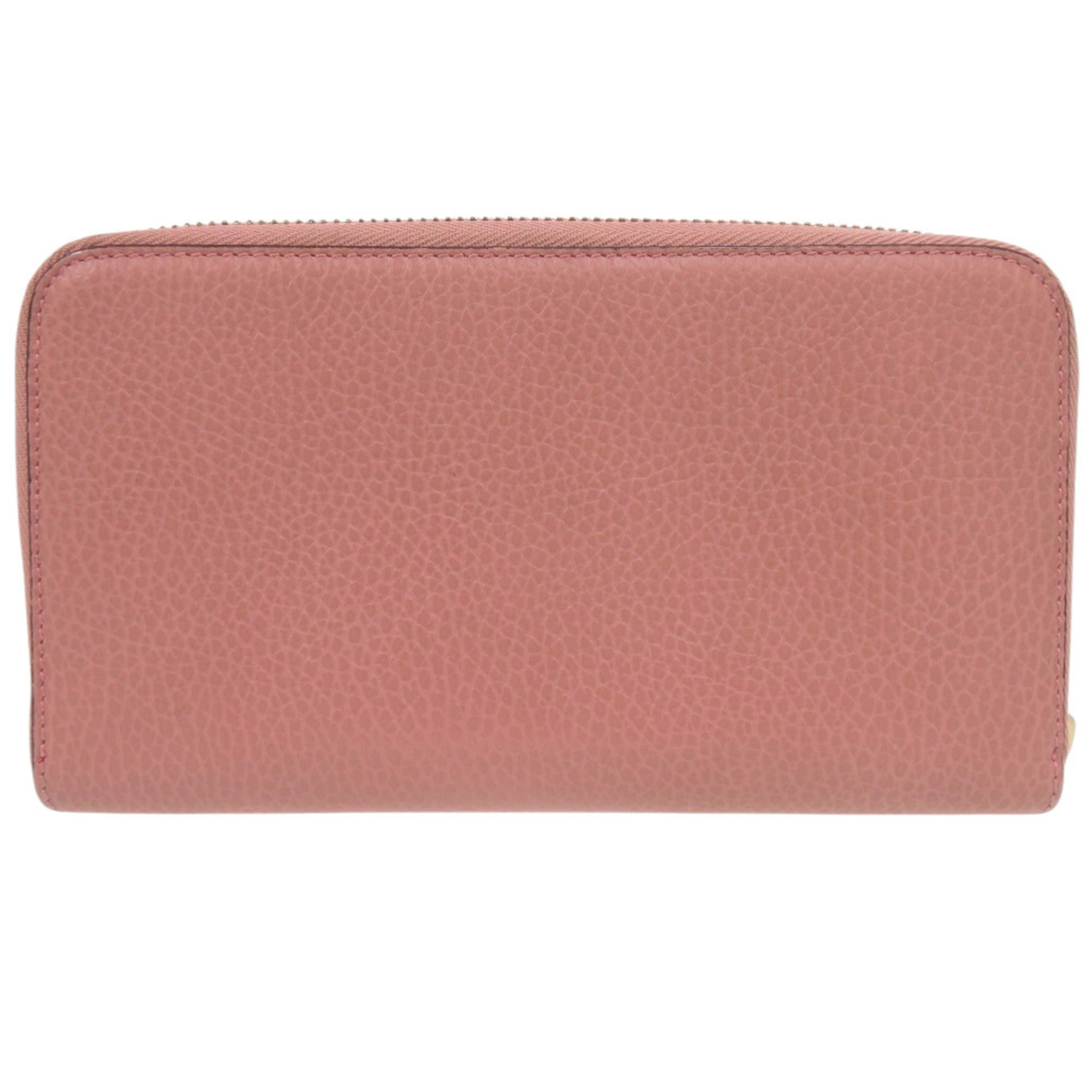 Gucci Pink Leather Long Wallet (Bi-Fold) (Pre-Owned)