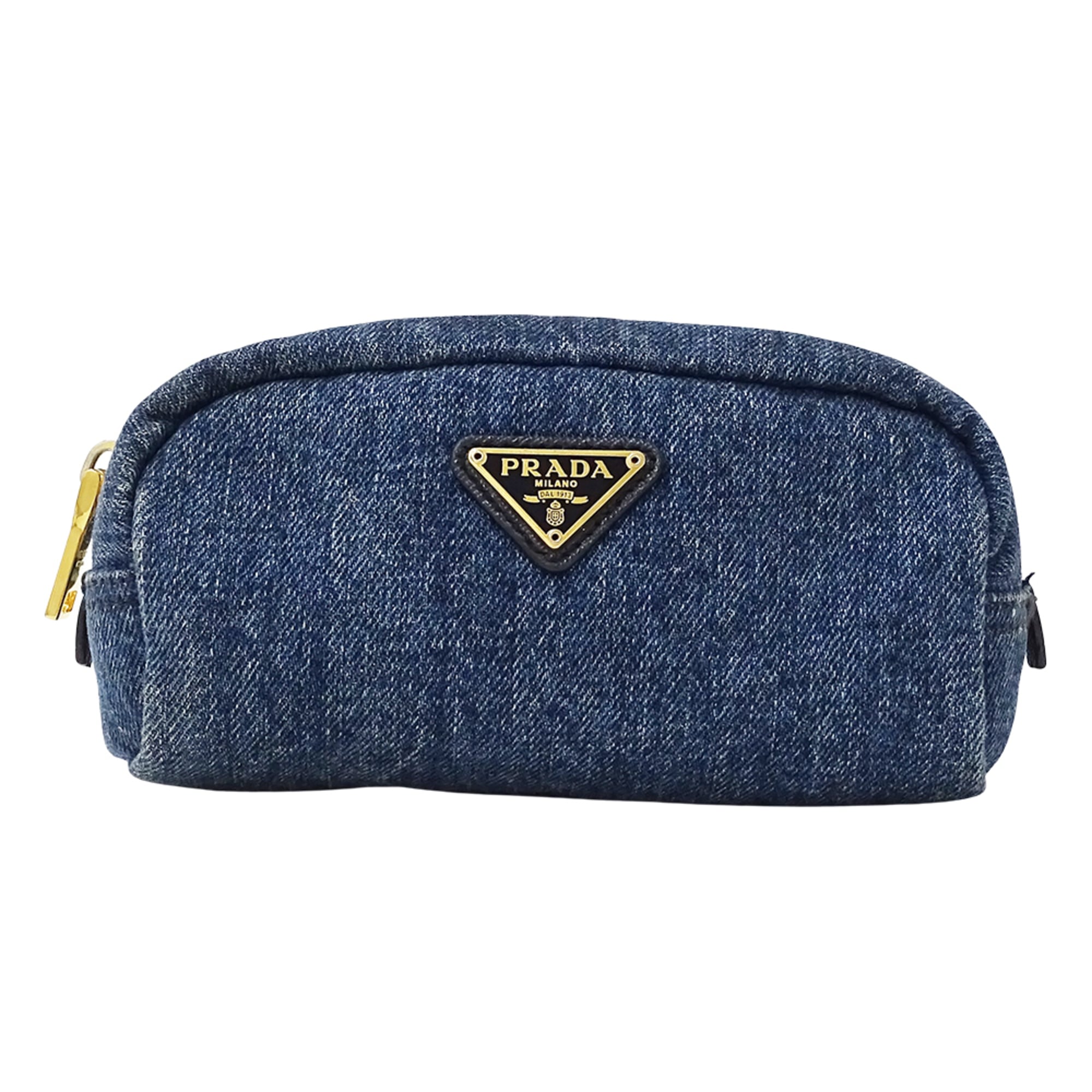 Prada Blue Navy Denim Pouch (Pre-Owned)