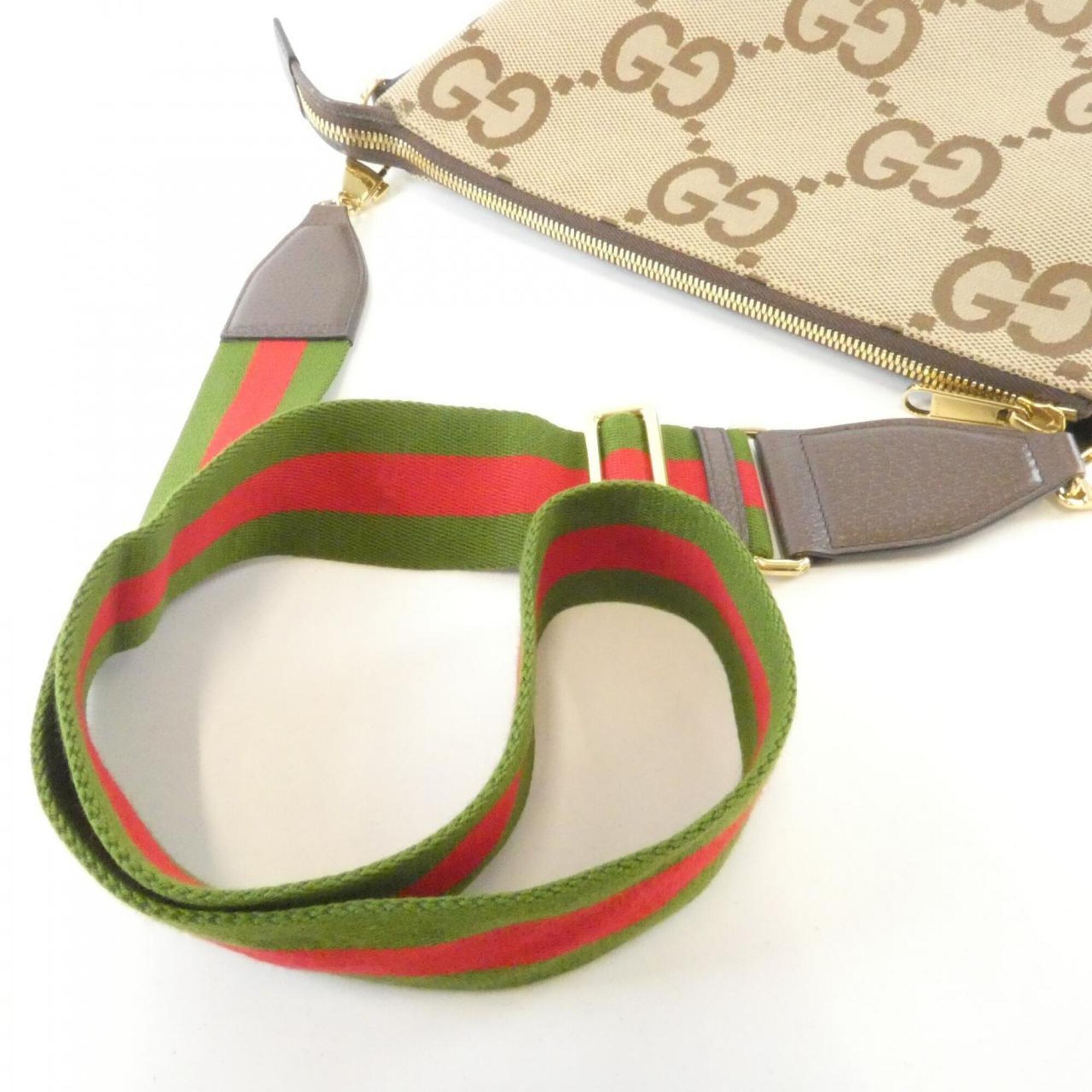 Gucci Brown Camel Gg Canvas Shoulder Bag (Pre-Owned)