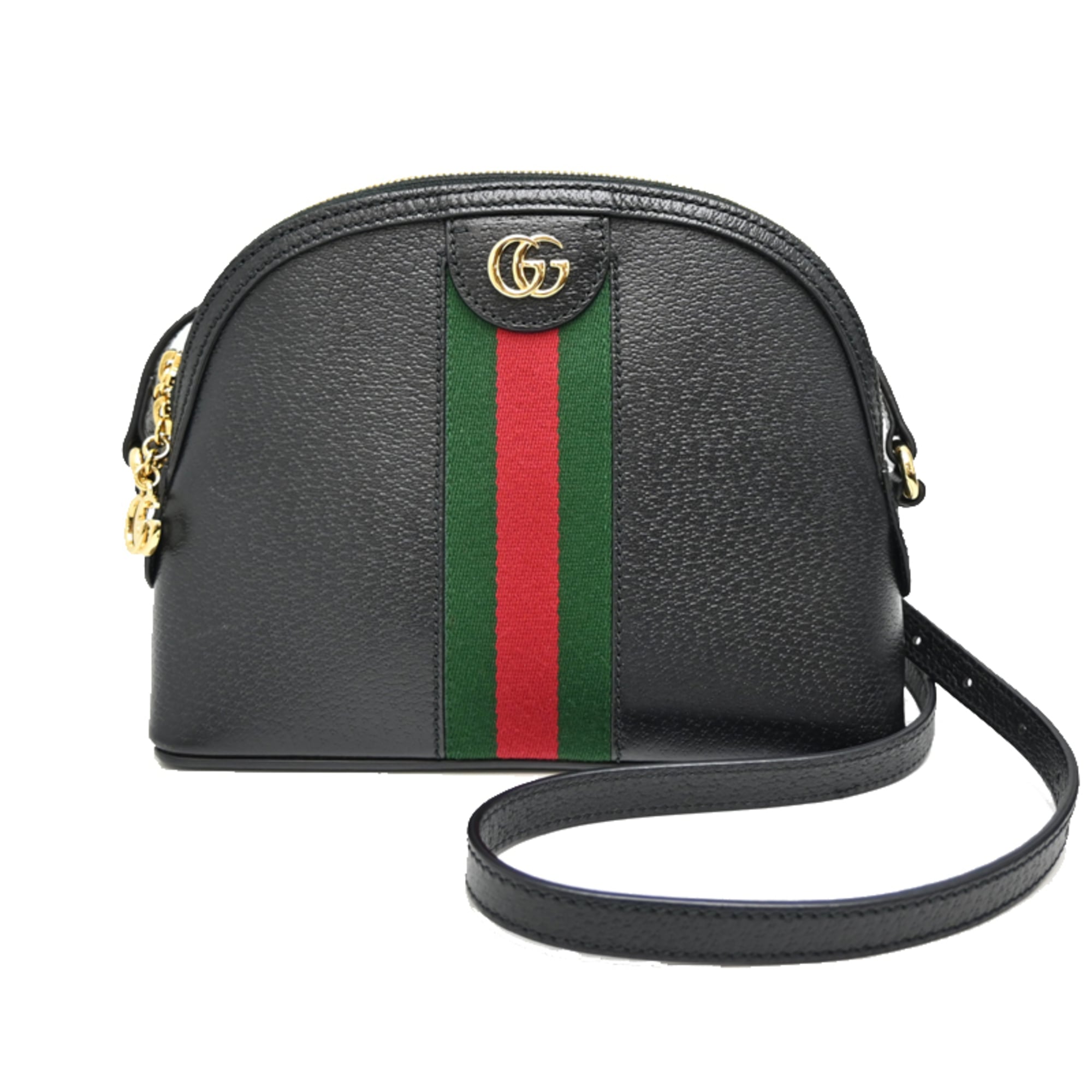 Gucci Black Multi-Color Leather Canvas Shoulder Bag (Pre-Owned)