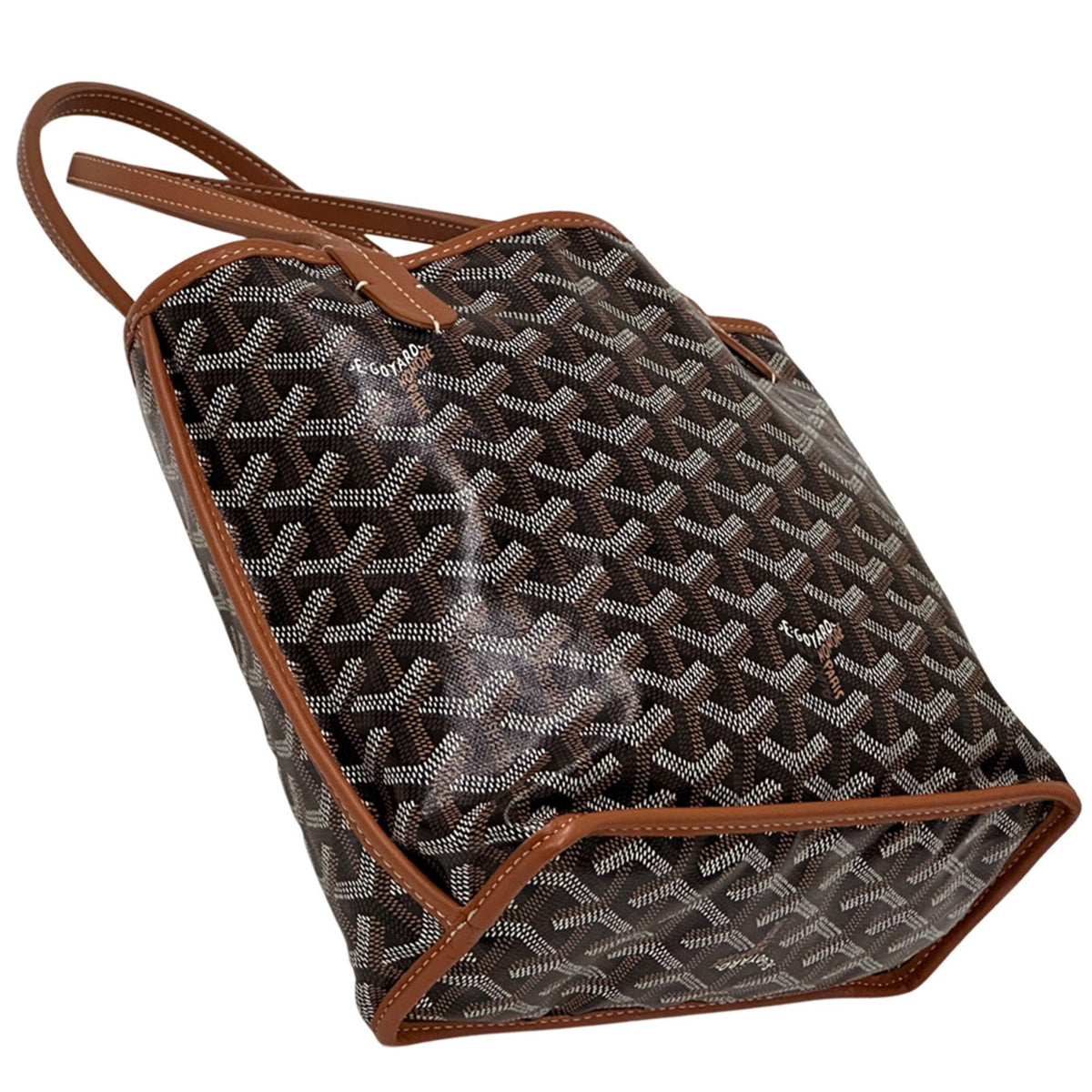 Goyard Black Brown Pvc Leather Handbag Pouch (Pre-Owned)