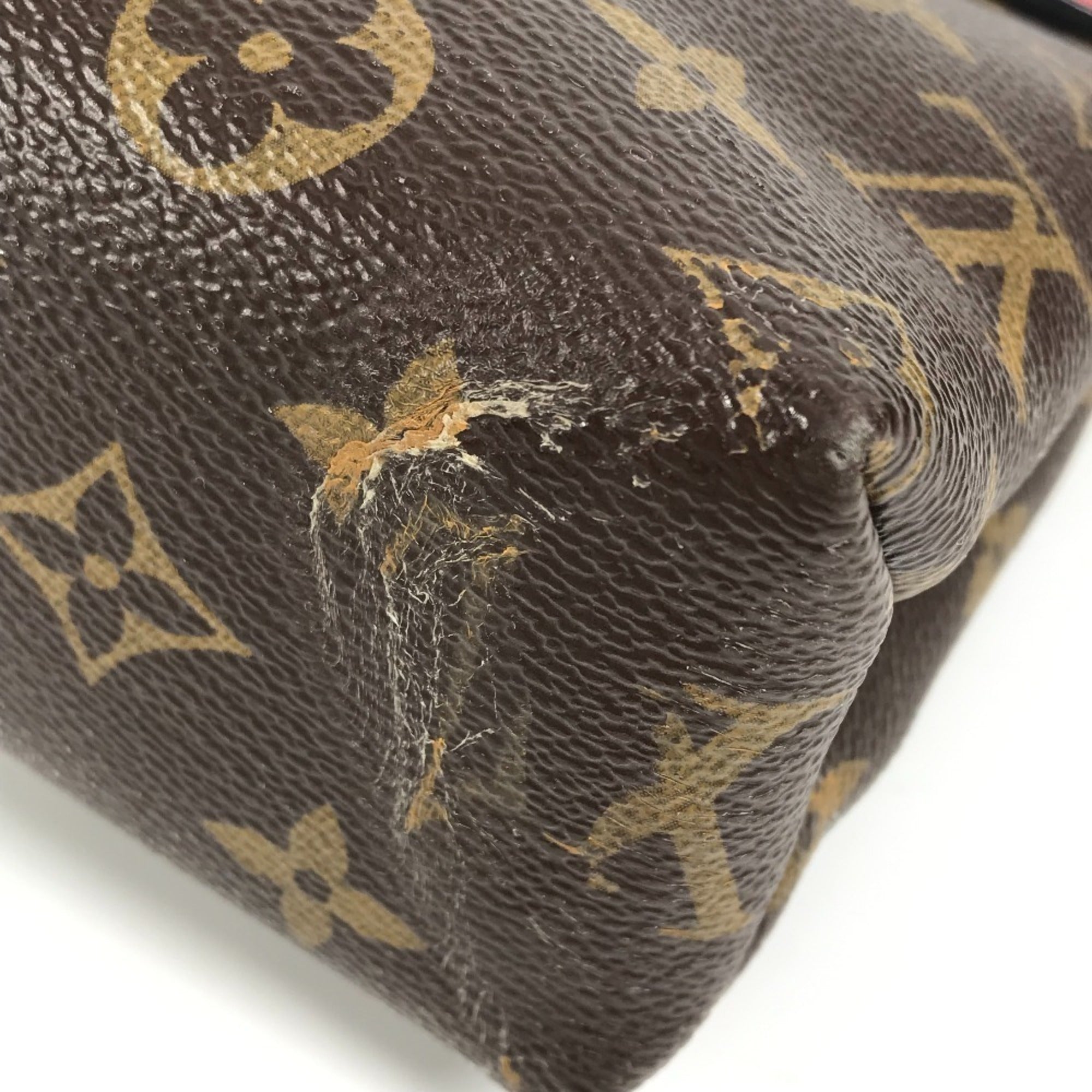 Louis Vuitton Brown Red Color Monogram Pochette Shoulder Bag (Pre-Owned)
