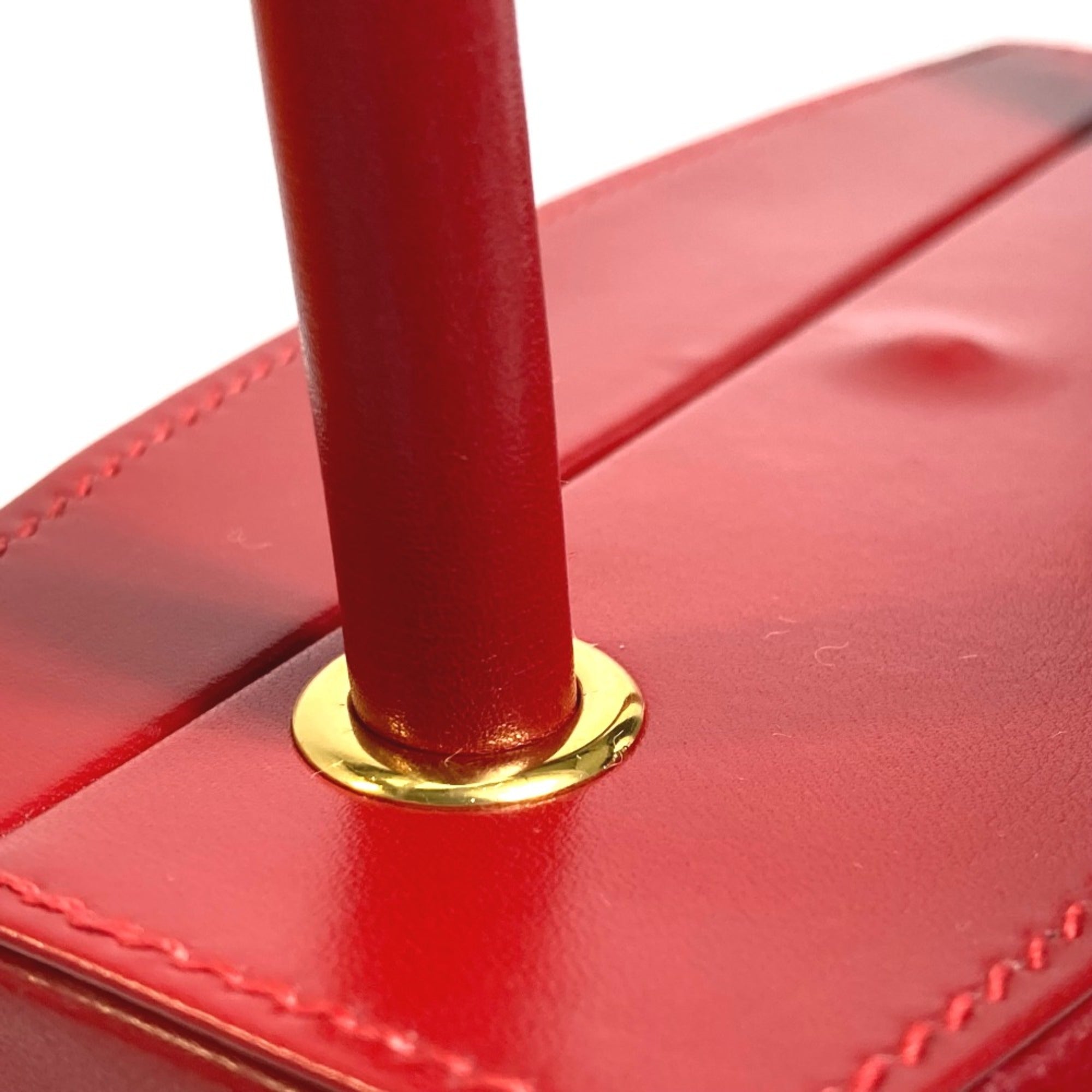 Hermes Red Leather Handbag (Pre-Owned)