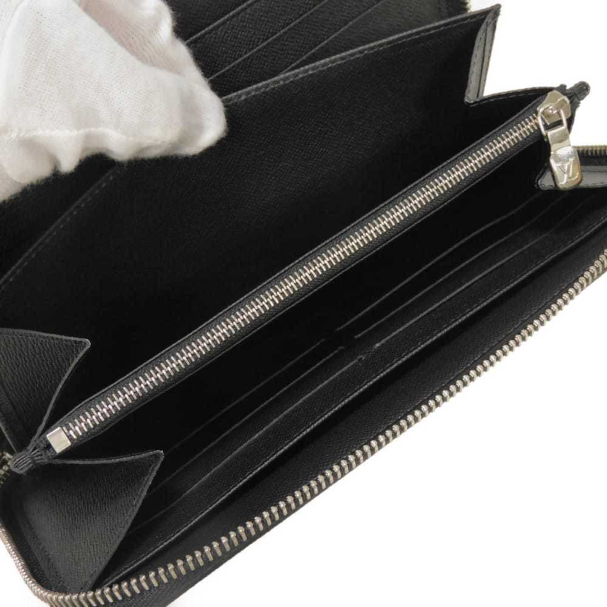 Louis Vuitton Taiga Black Noir Taiga Leather Leather Long Wallet (Bi-Fold) (Pre-Owned)