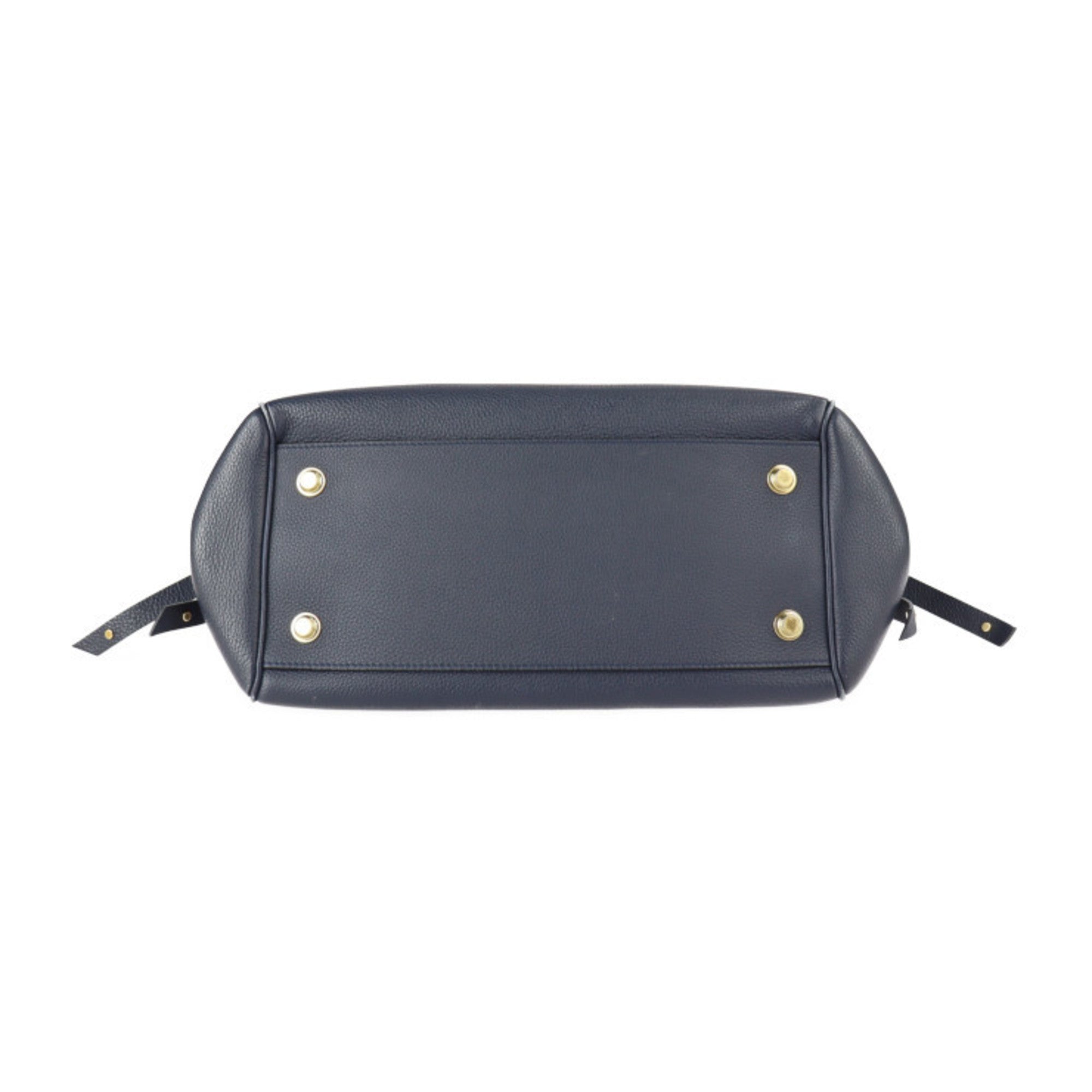 Louis Vuitton Navy Blue Leather Handbag Shoulder Bag (Pre-Owned)