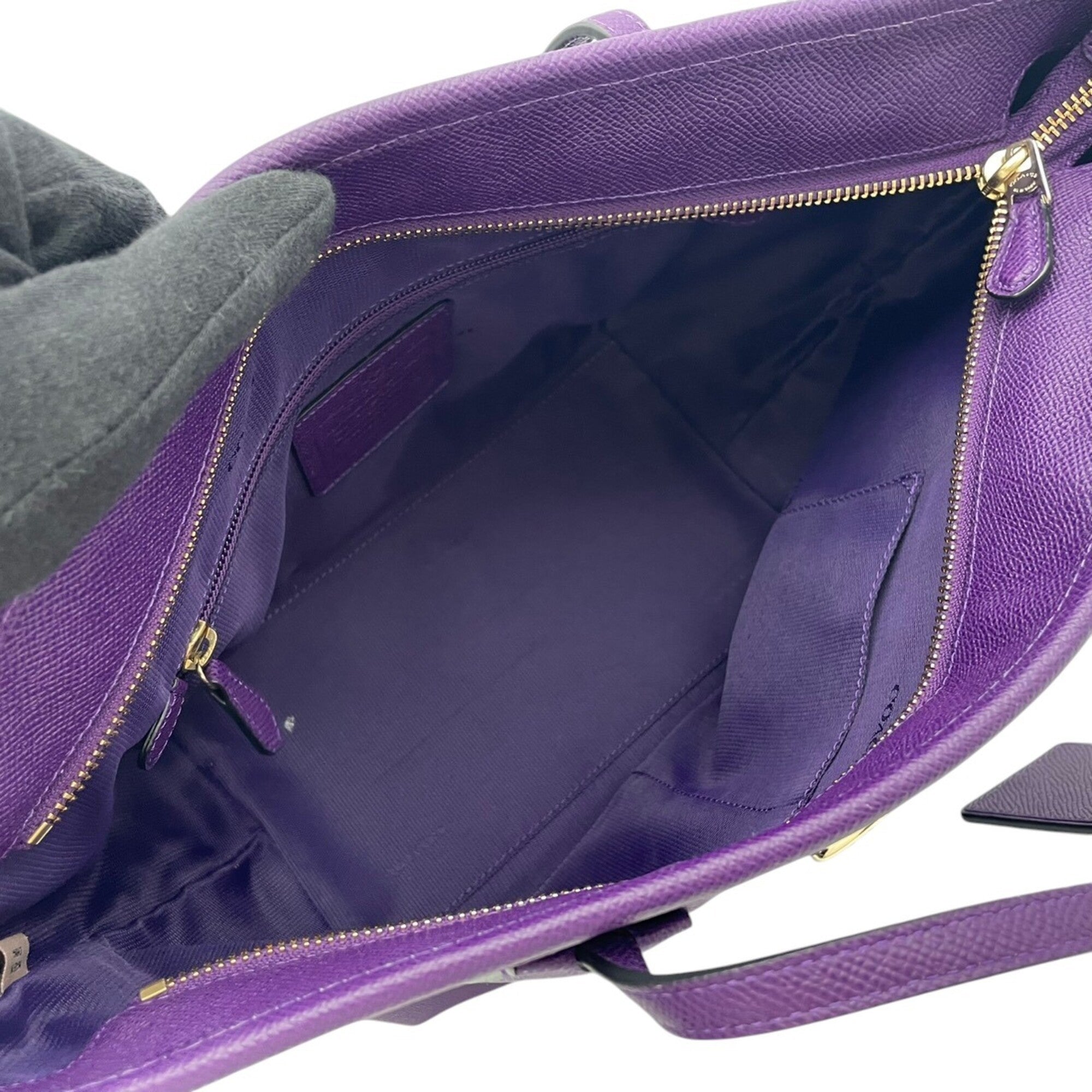 Coach Purple Leather Handbag Tote Bag (Pre-Owned)
