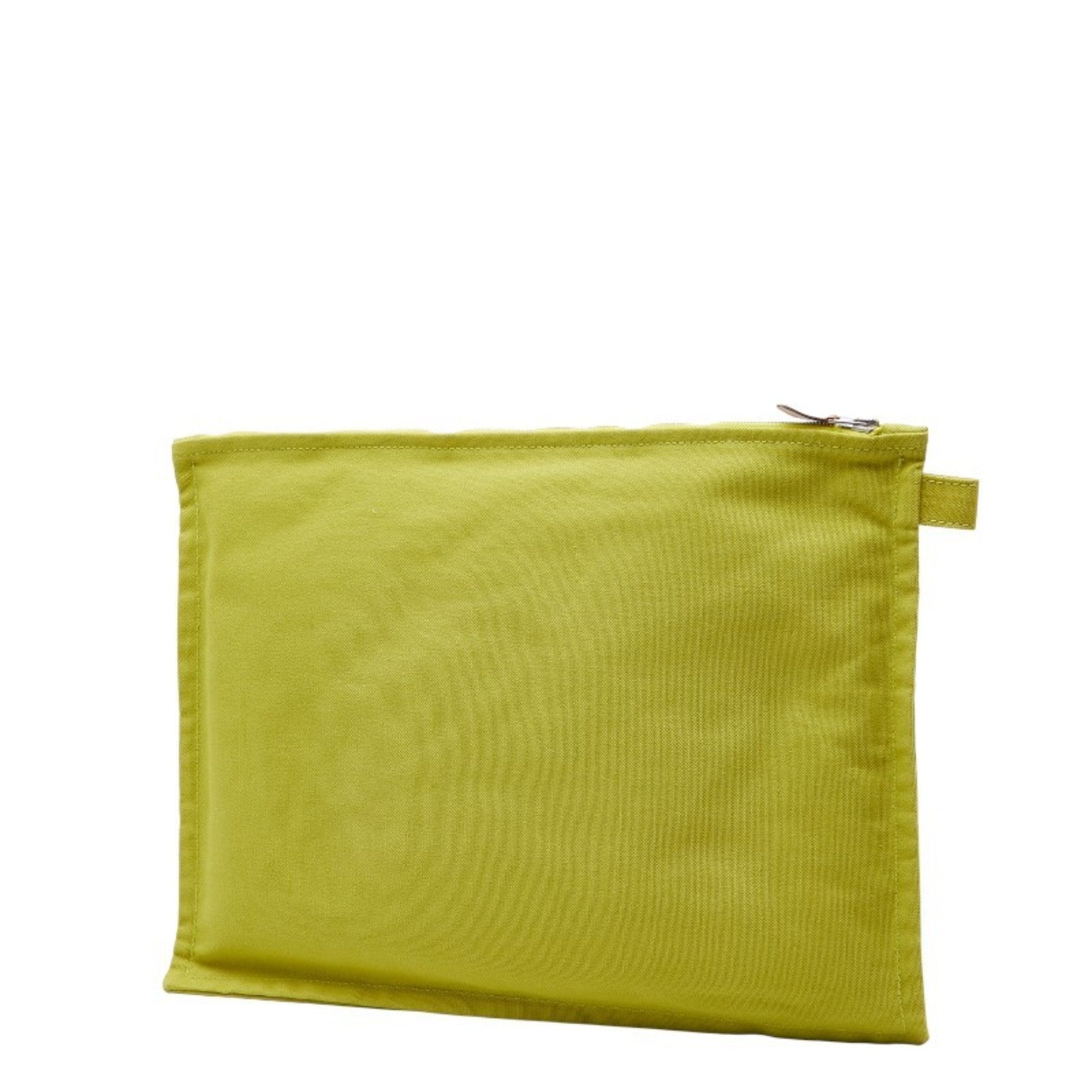 Hermes Green Cotton Pouch (Pre-Owned)
