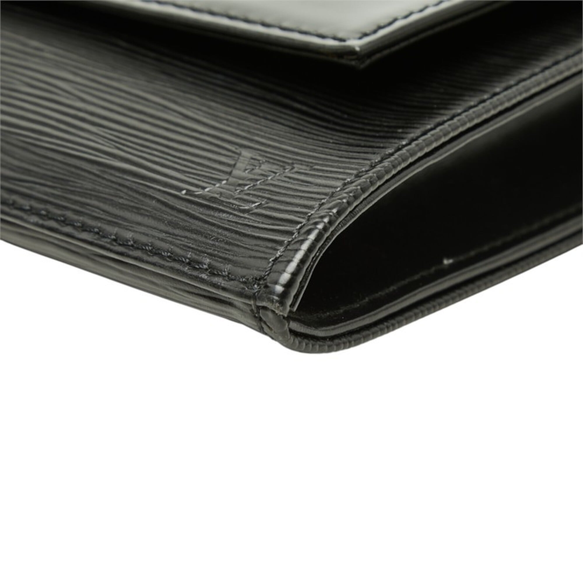Louis Vuitton Black Noir Leather Clutch Bag (Pre-Owned)