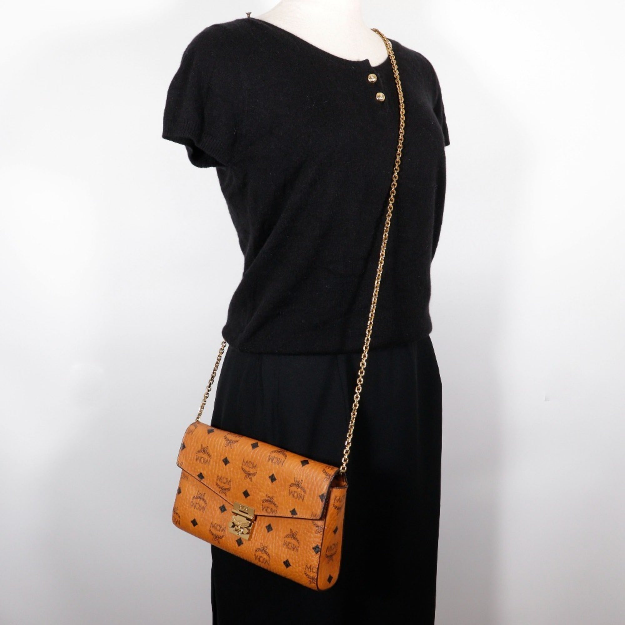 Mcm Brown Pvc Leather Shoulder Bag (Pre-Owned)