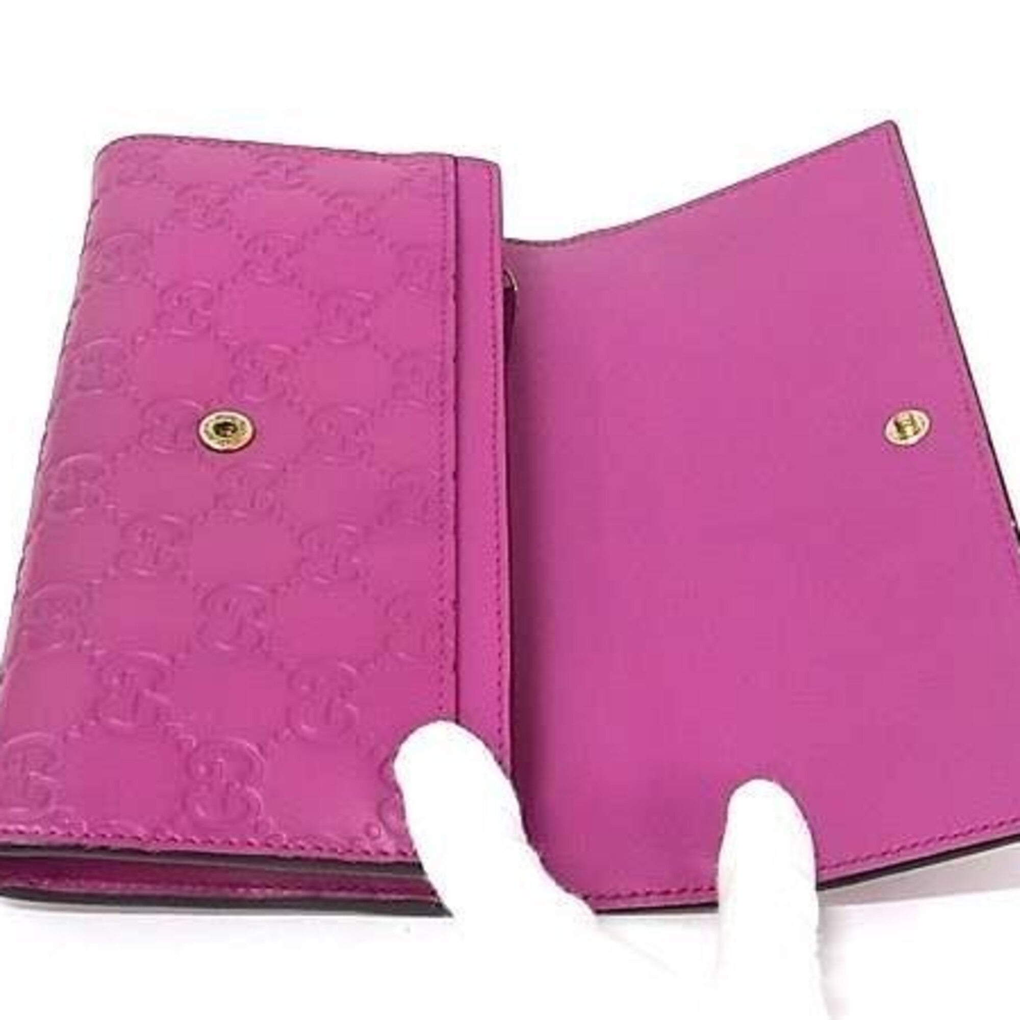 Gucci Purple Leather Long Wallet (Bi-Fold) (Pre-Owned)