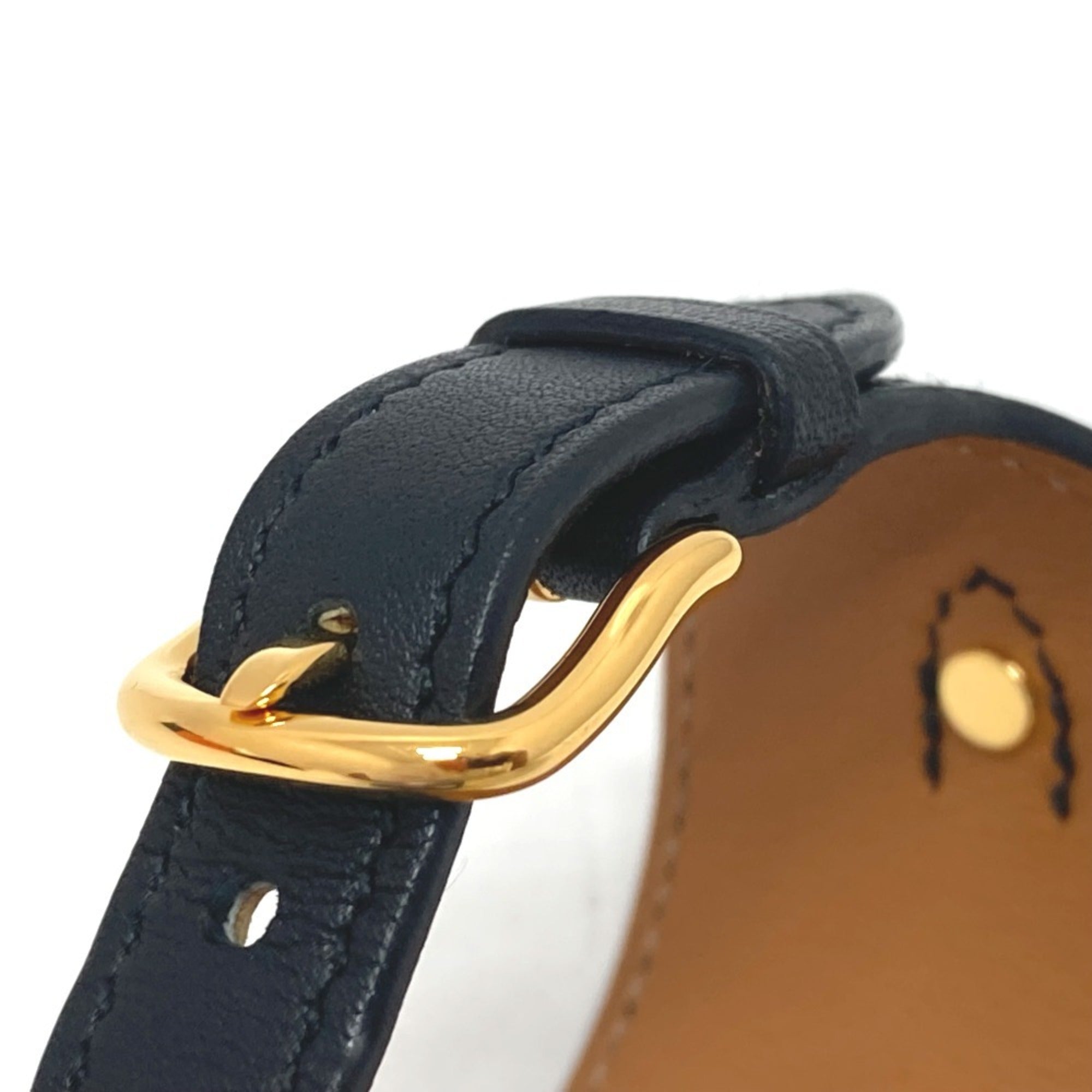 Hermes Black Swift Leather Bangle (Pre-Owned)