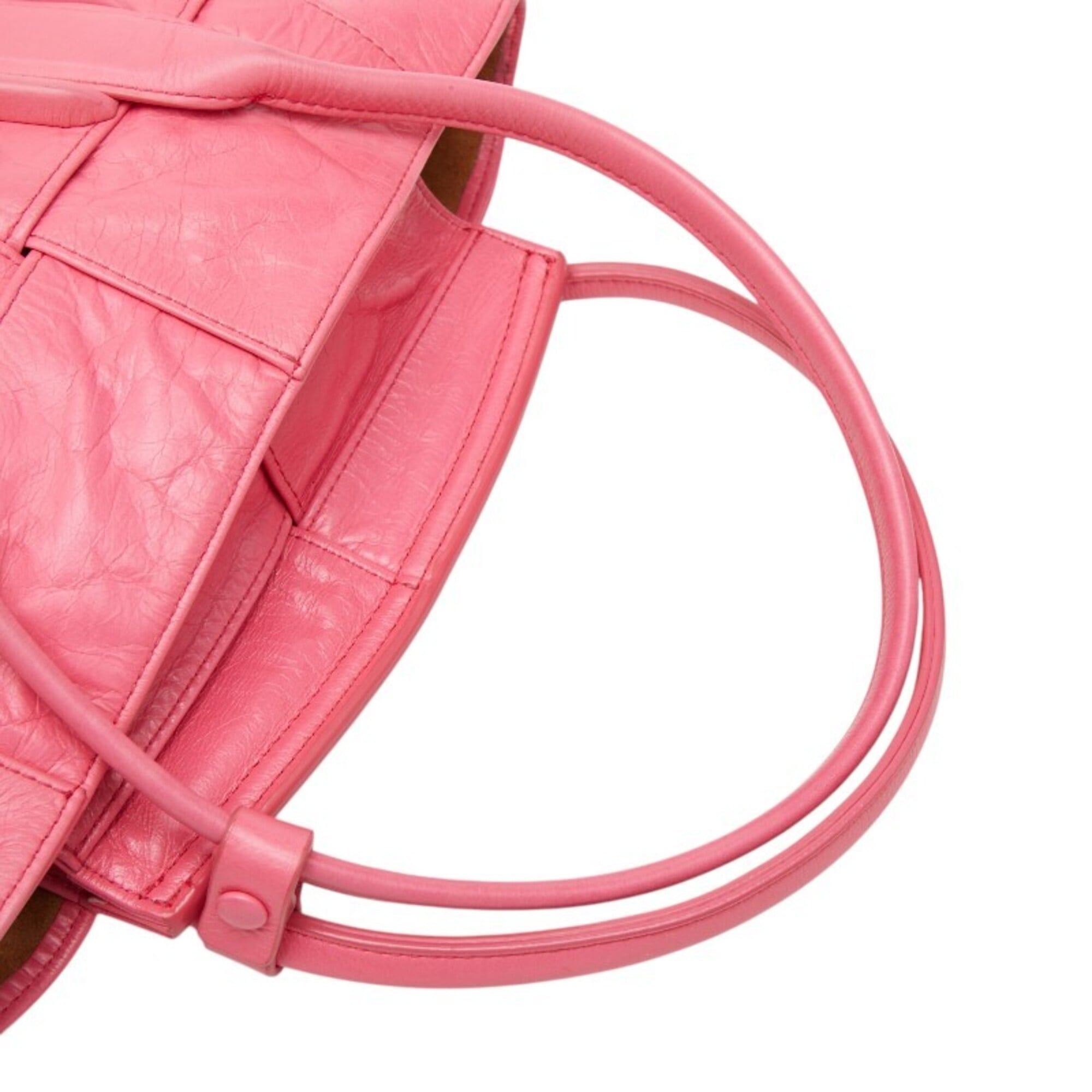 Bottega Veneta Pink Leather Handbag Shoulder Bag (Pre-Owned)