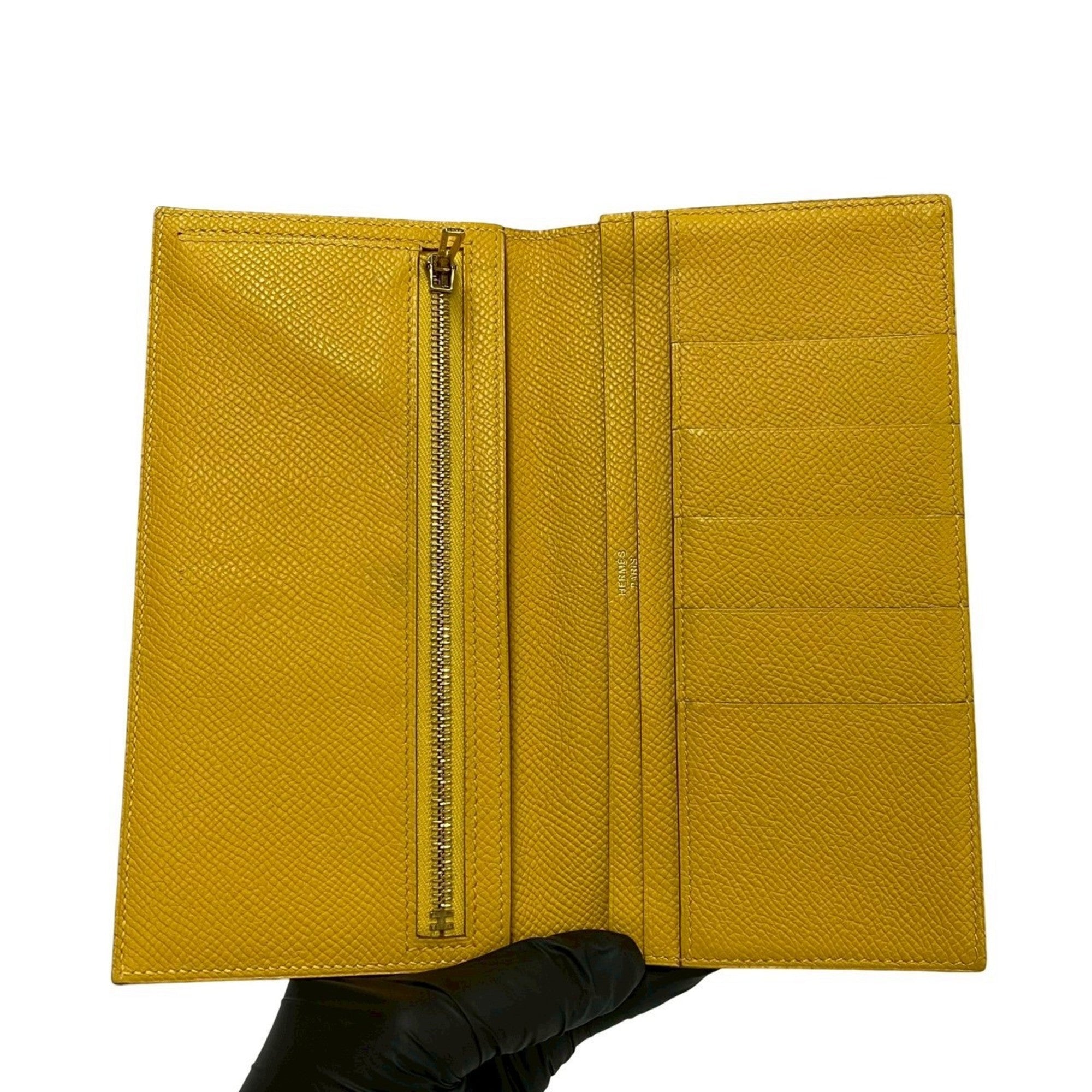 Hermes Yellow Epsom Leather Long Wallet (Bi-Fold) (Pre-Owned)
