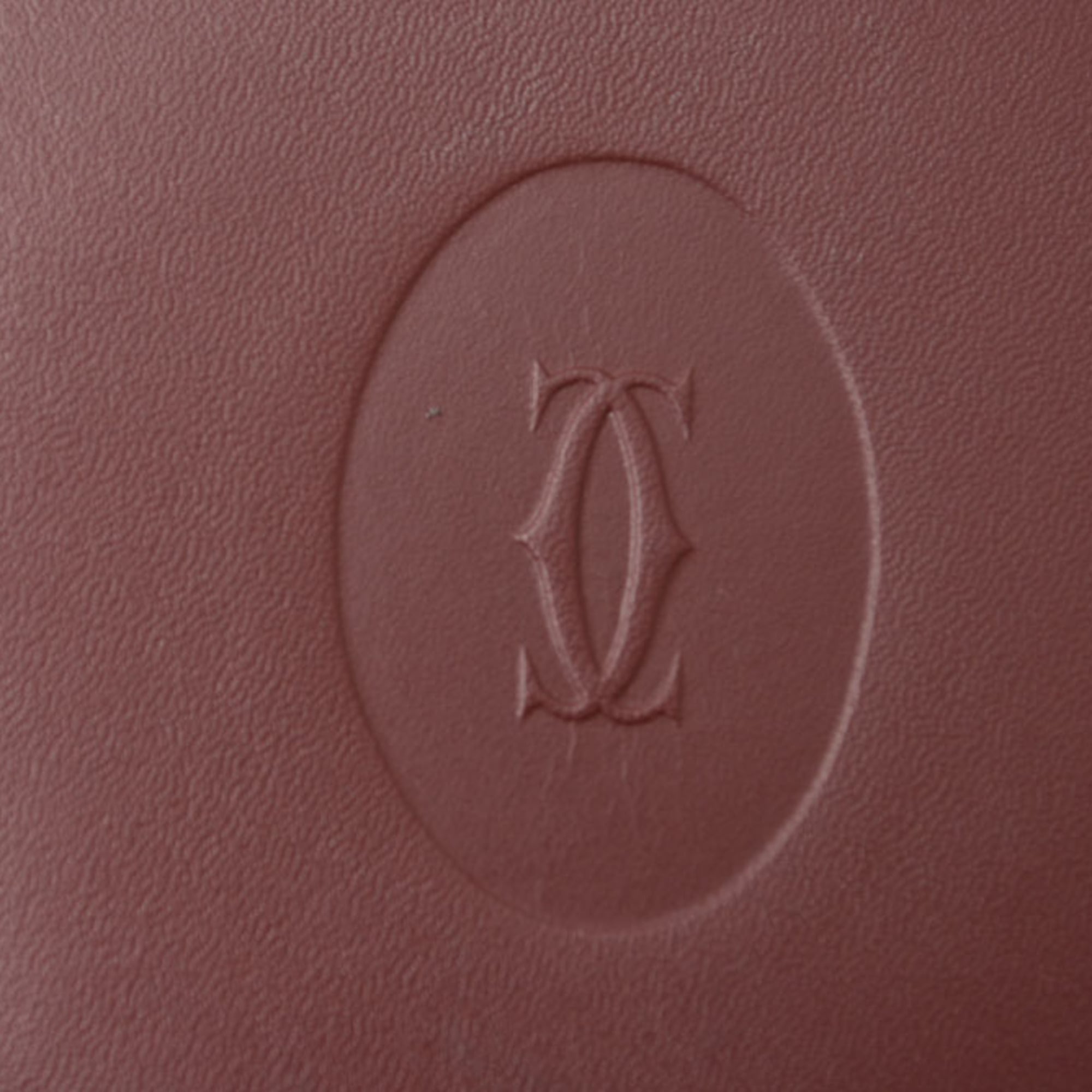 Cartier Bordeaux Leather Coin Purse/Coin Case (Pre-Owned)