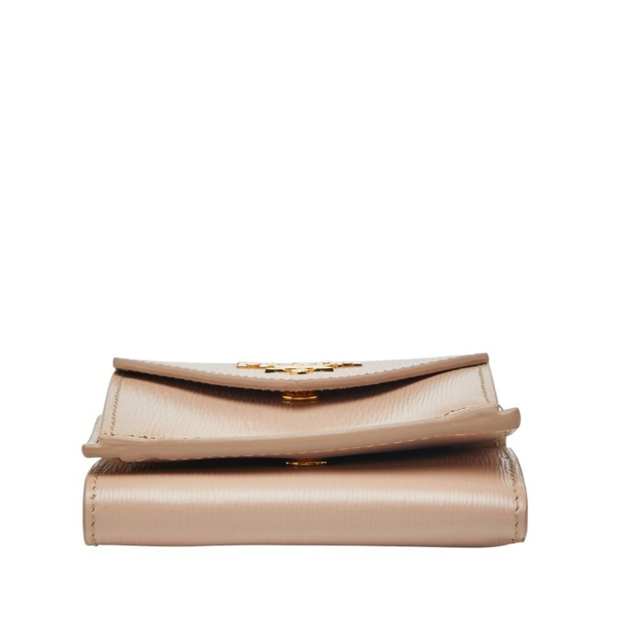 Prada Beige Leather Wallet (Tri-Fold) (Pre-Owned)