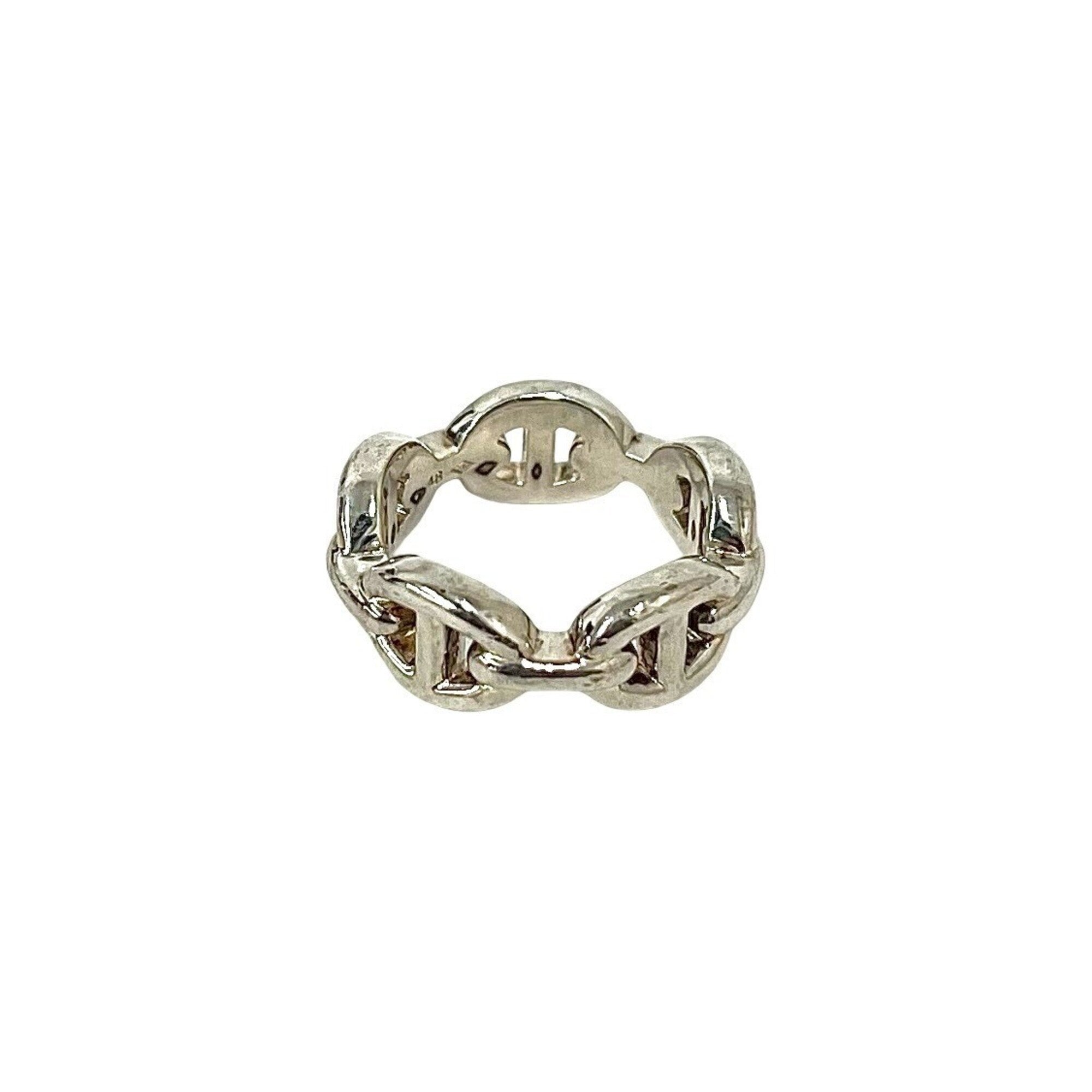 Hermes Silver Silver 925 Band Ring (Pre-Owned)