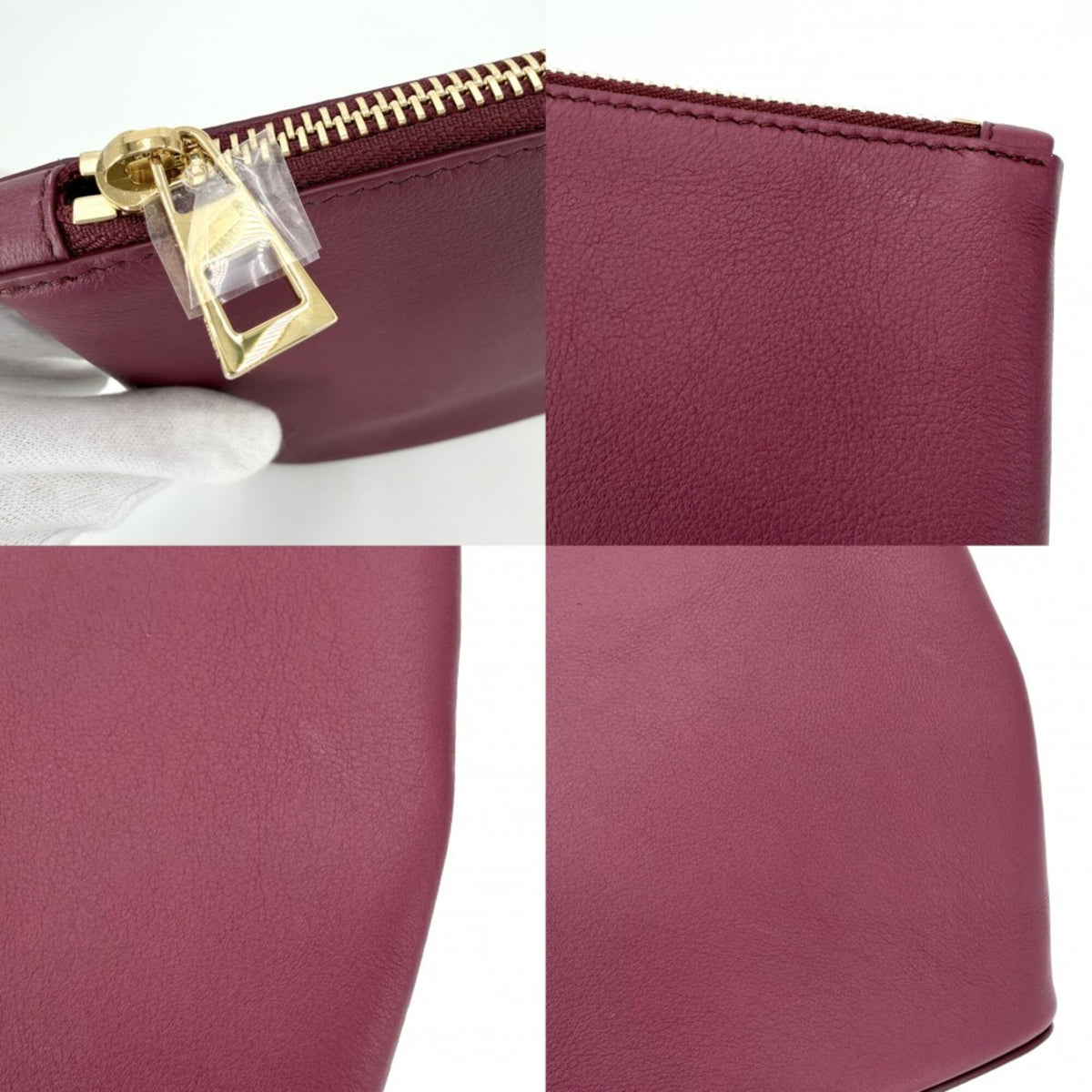 Loewe Bordeaux Leather Clutch Bag Pouch (Pre-Owned)