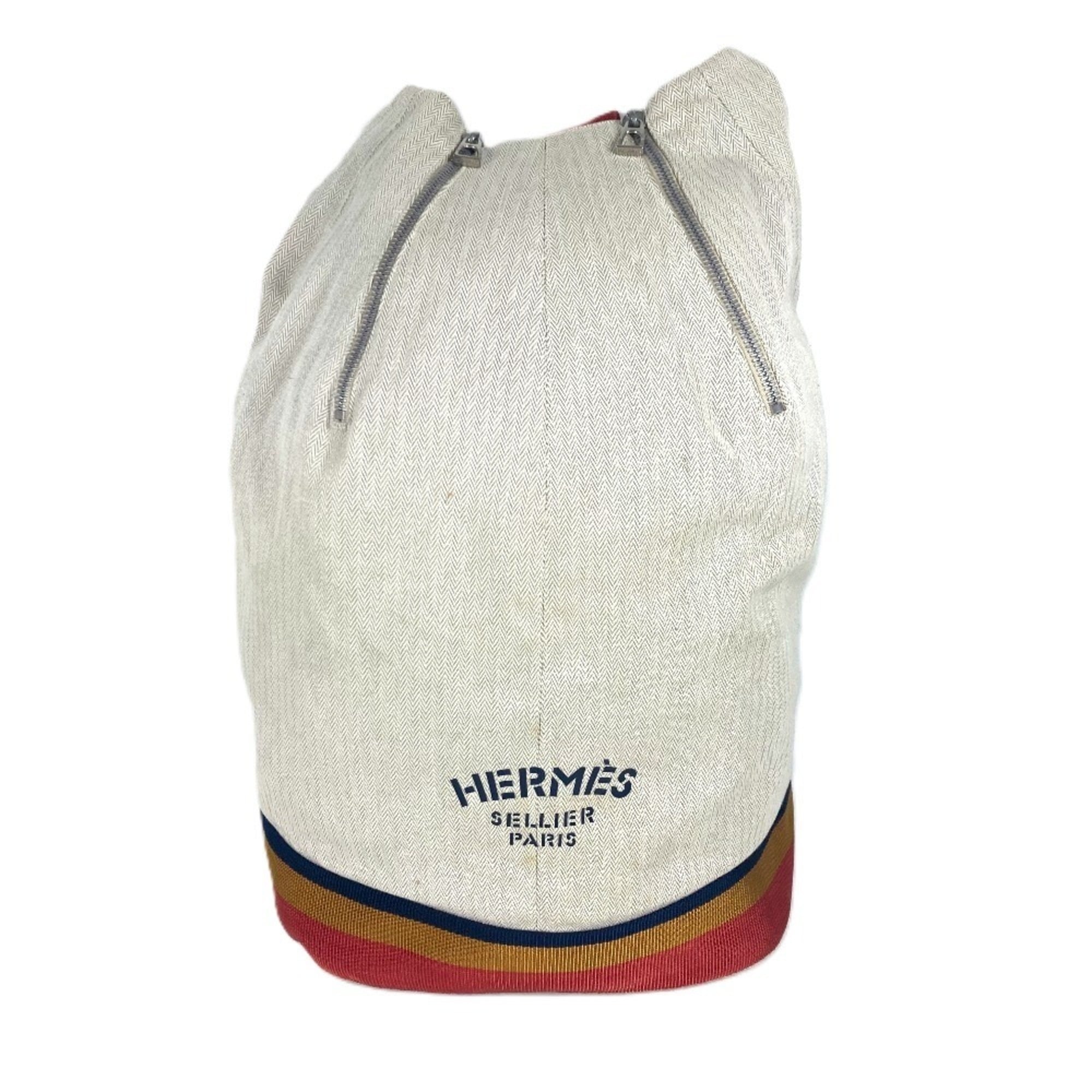 Hermes Beige Canvas Shoulder Bag (Pre-Owned)