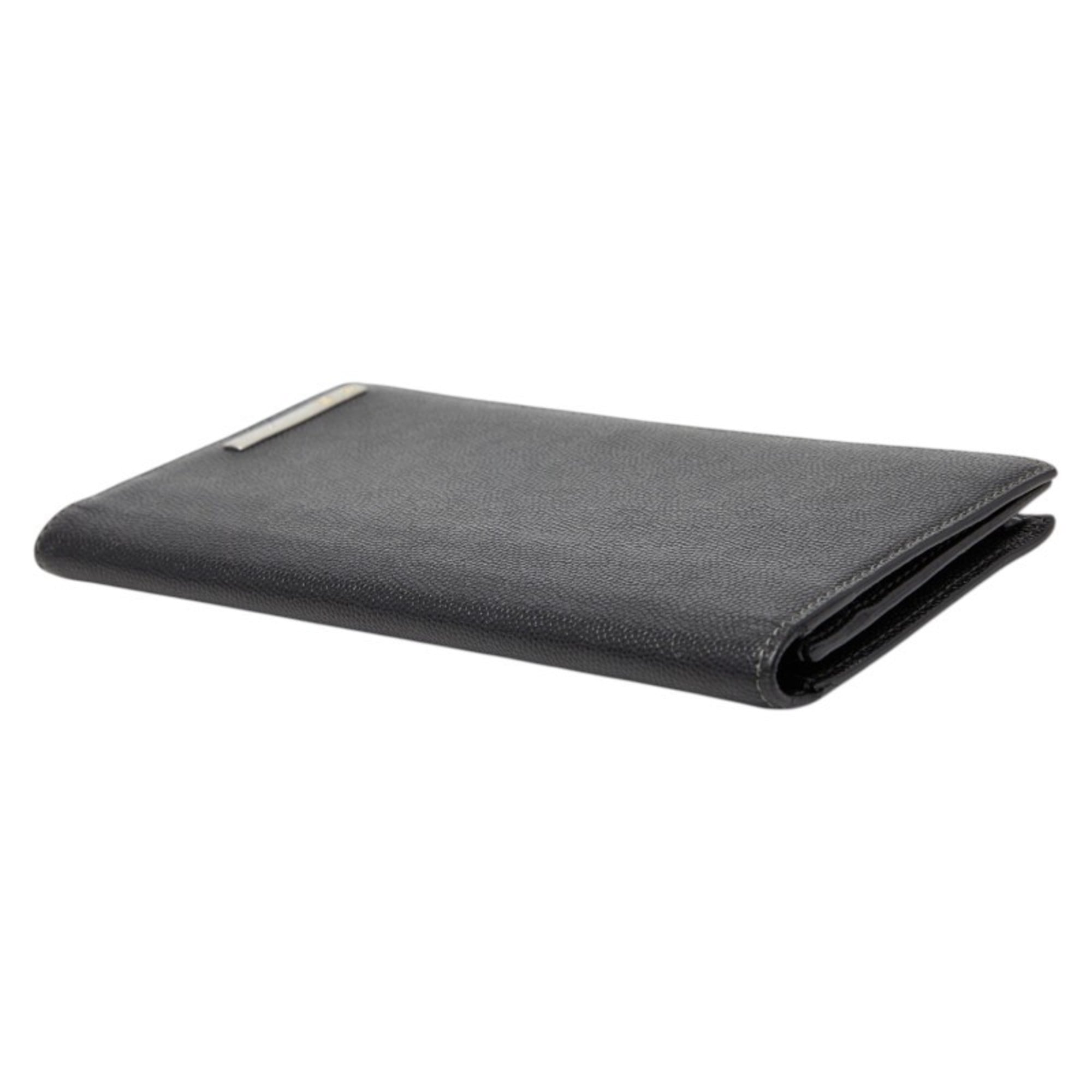 Cartier Black Leather Long Wallet (Bi-Fold) (Pre-Owned)